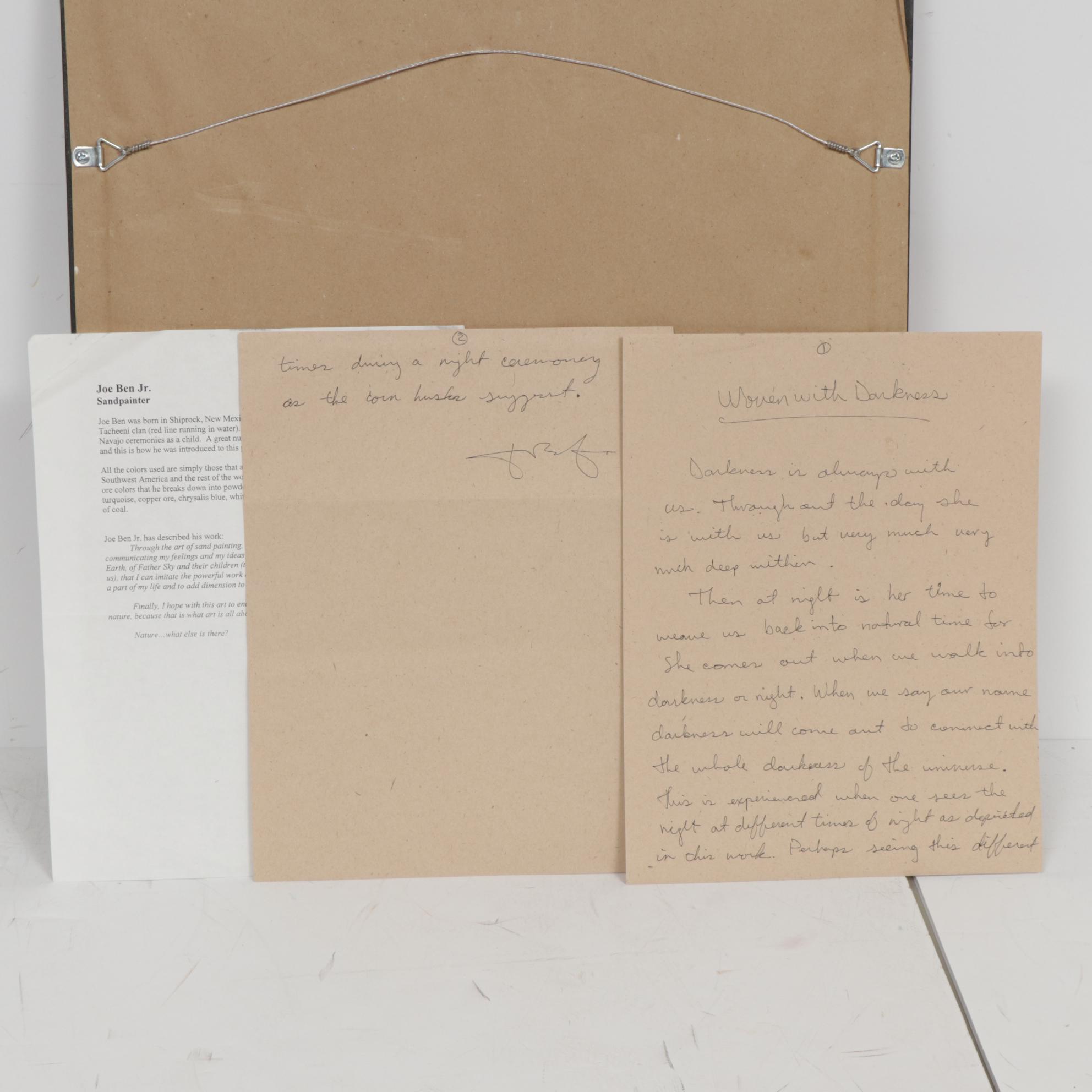 Joe Ben Jr. Navajo Sand Painting "Woven with Darkness"