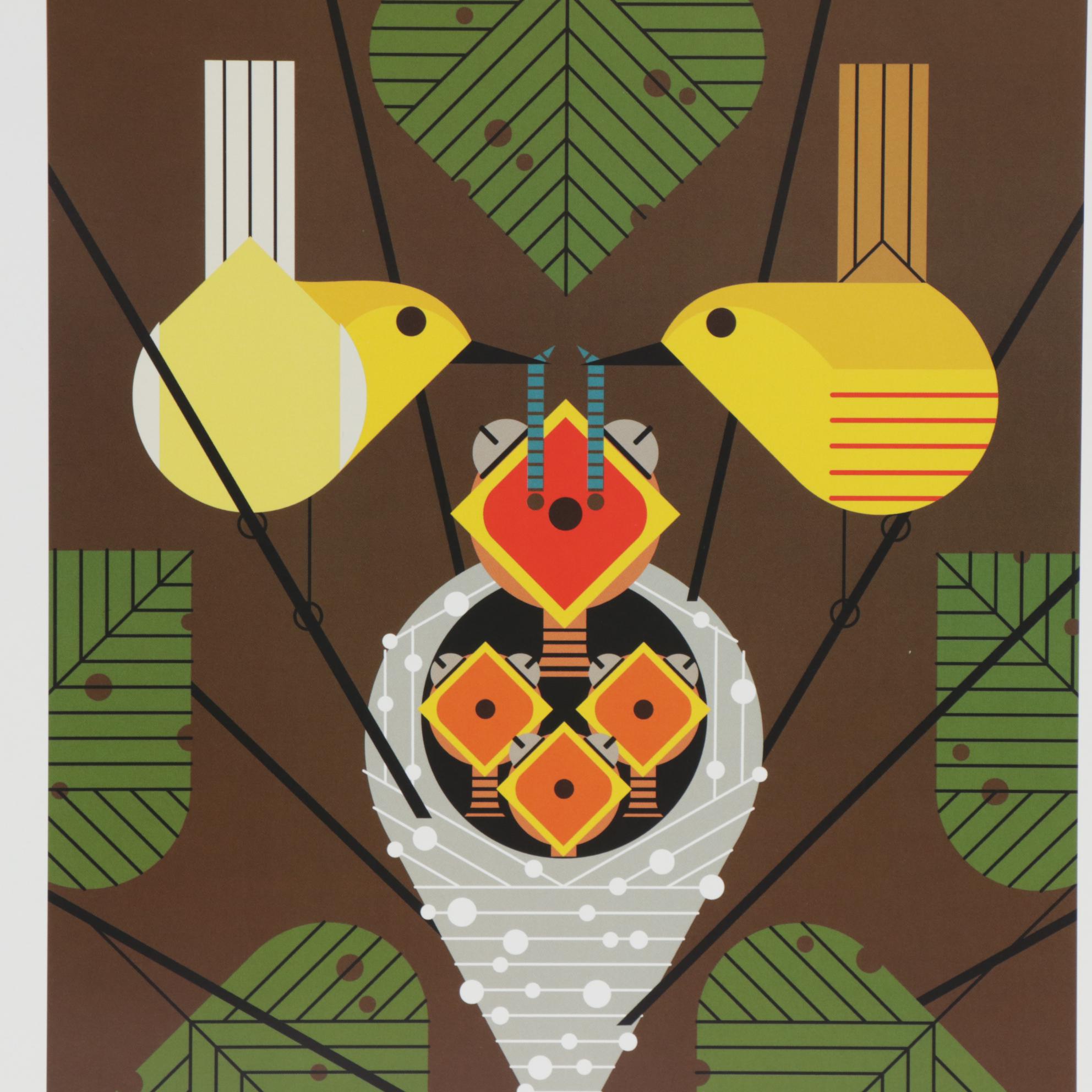 Offset Lithograph after Charley Harper "Family Circle"