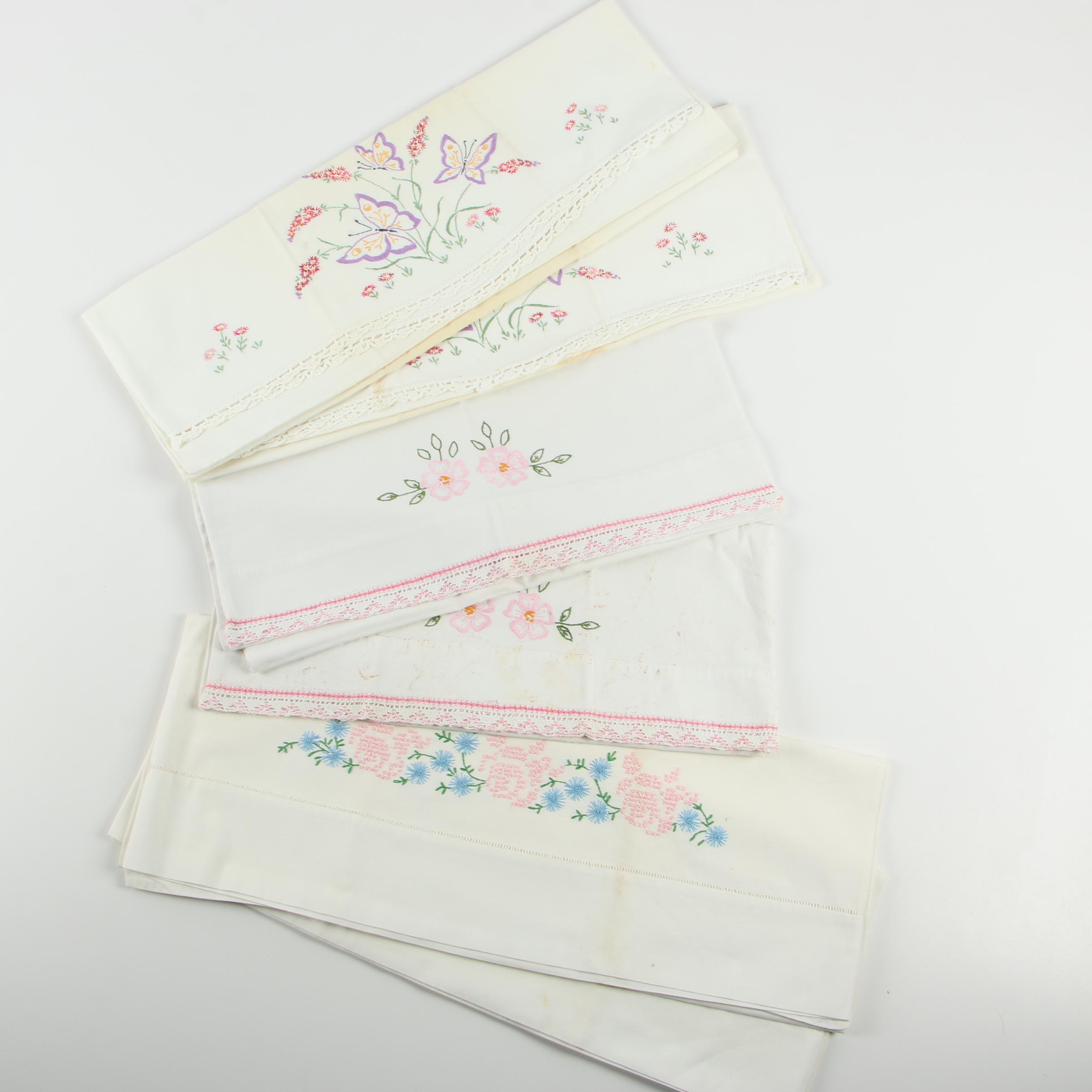 Embroidered, Appliqued and Crocheted Linens and More