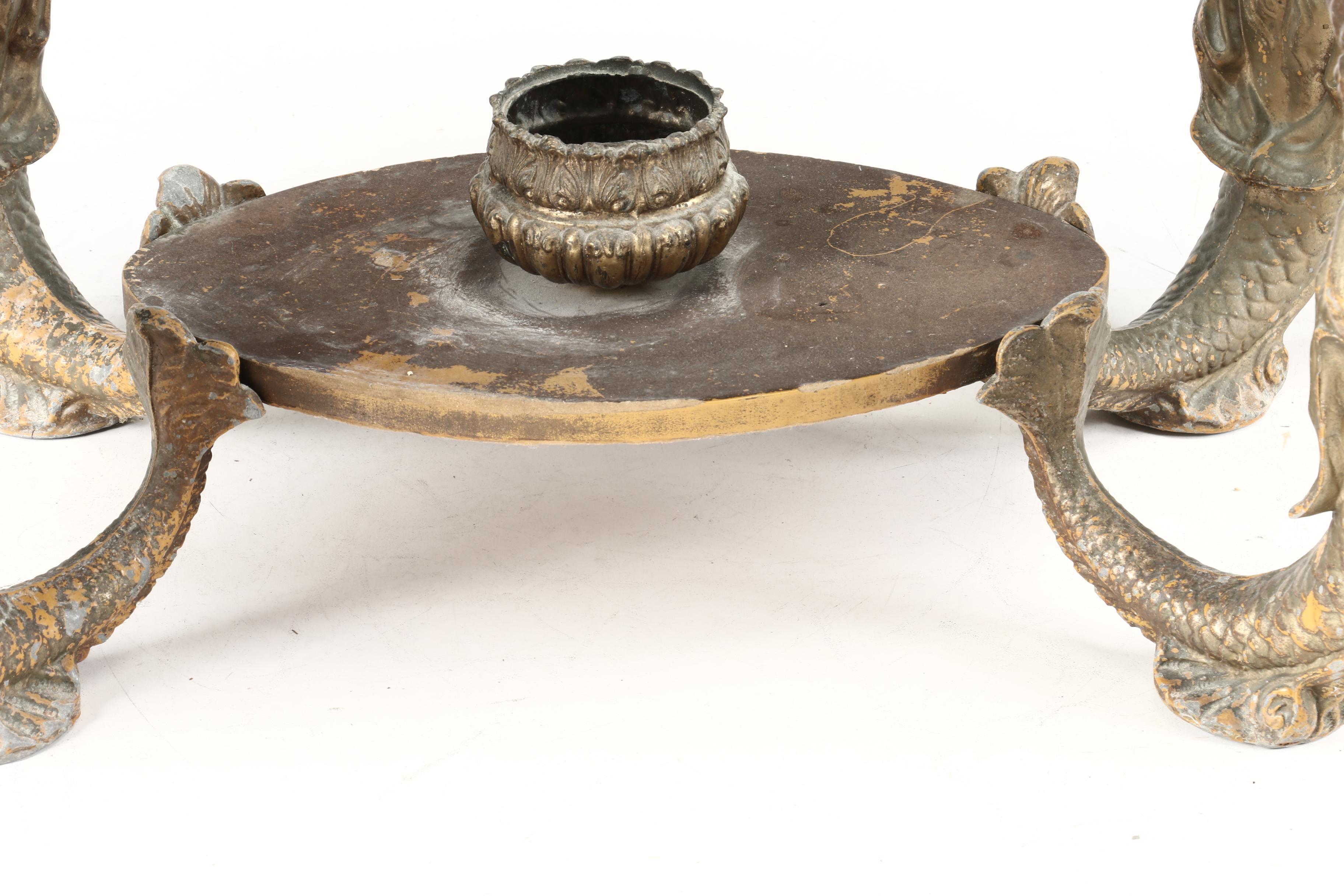 Vintage Hollywood Regency Coffee Table with Mermaids