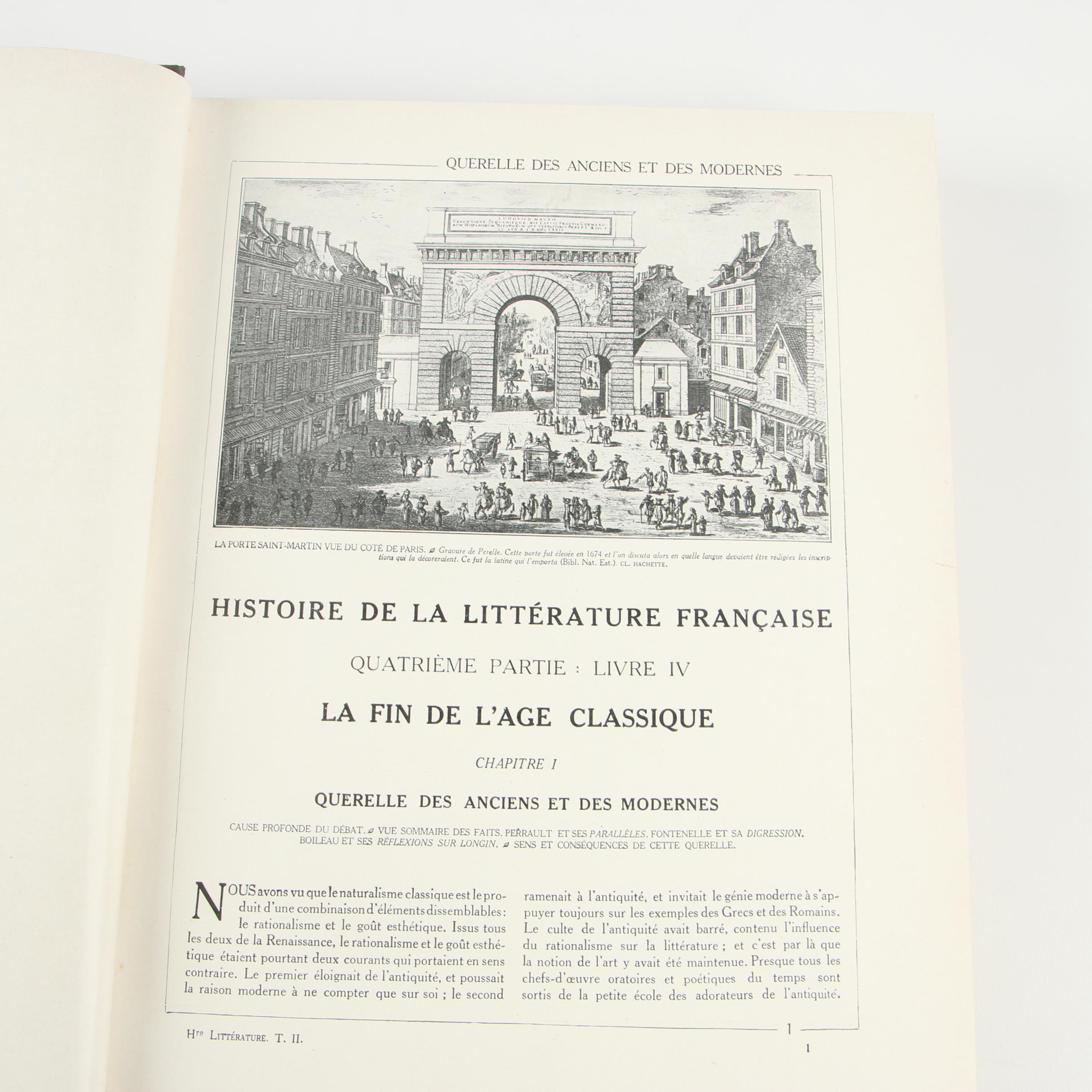 "Histoire Illustrée De La Littérature Française" and Other French Books, Antique