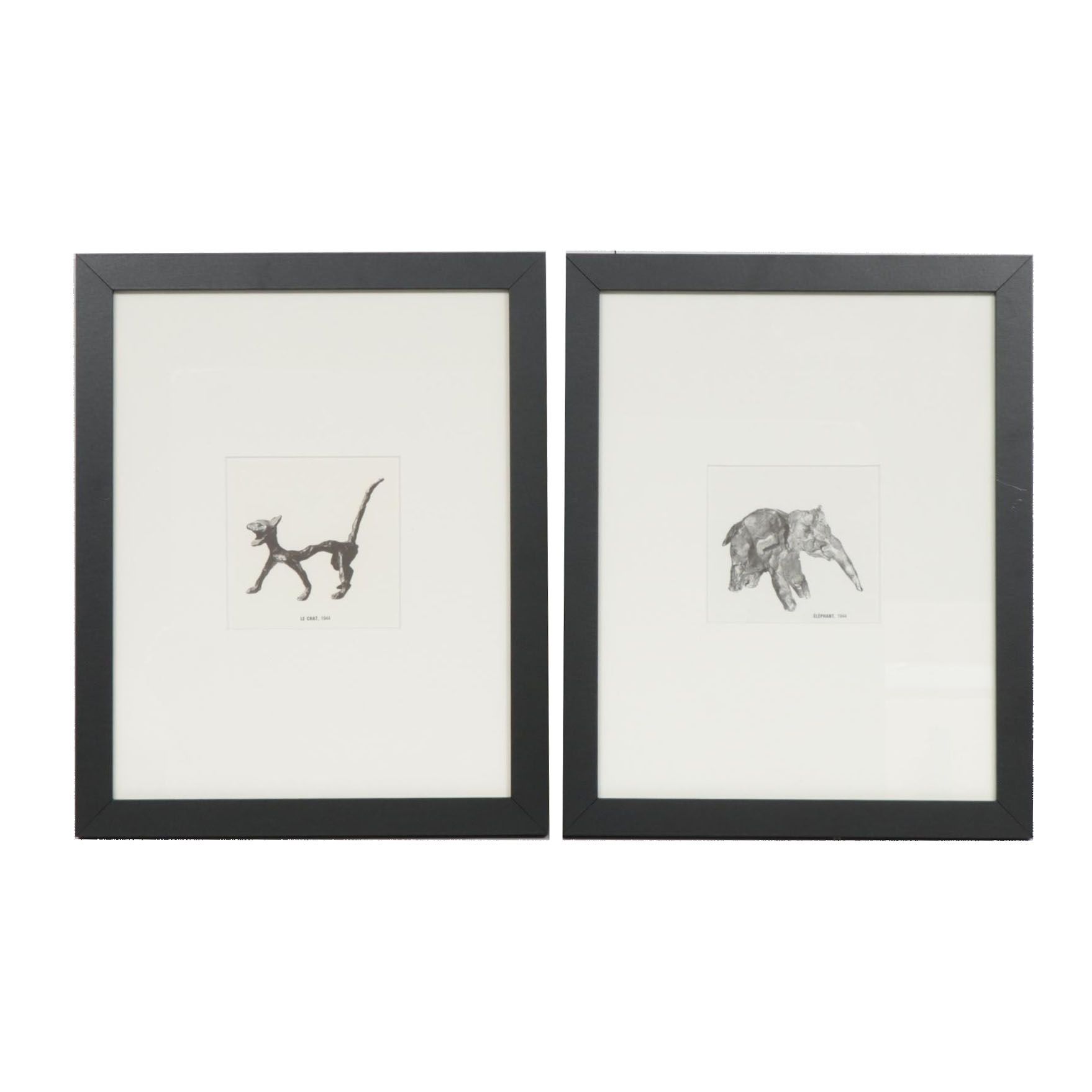 Alexander Calder Sculpture Lithographs "Le Chat" and "Éléphant"