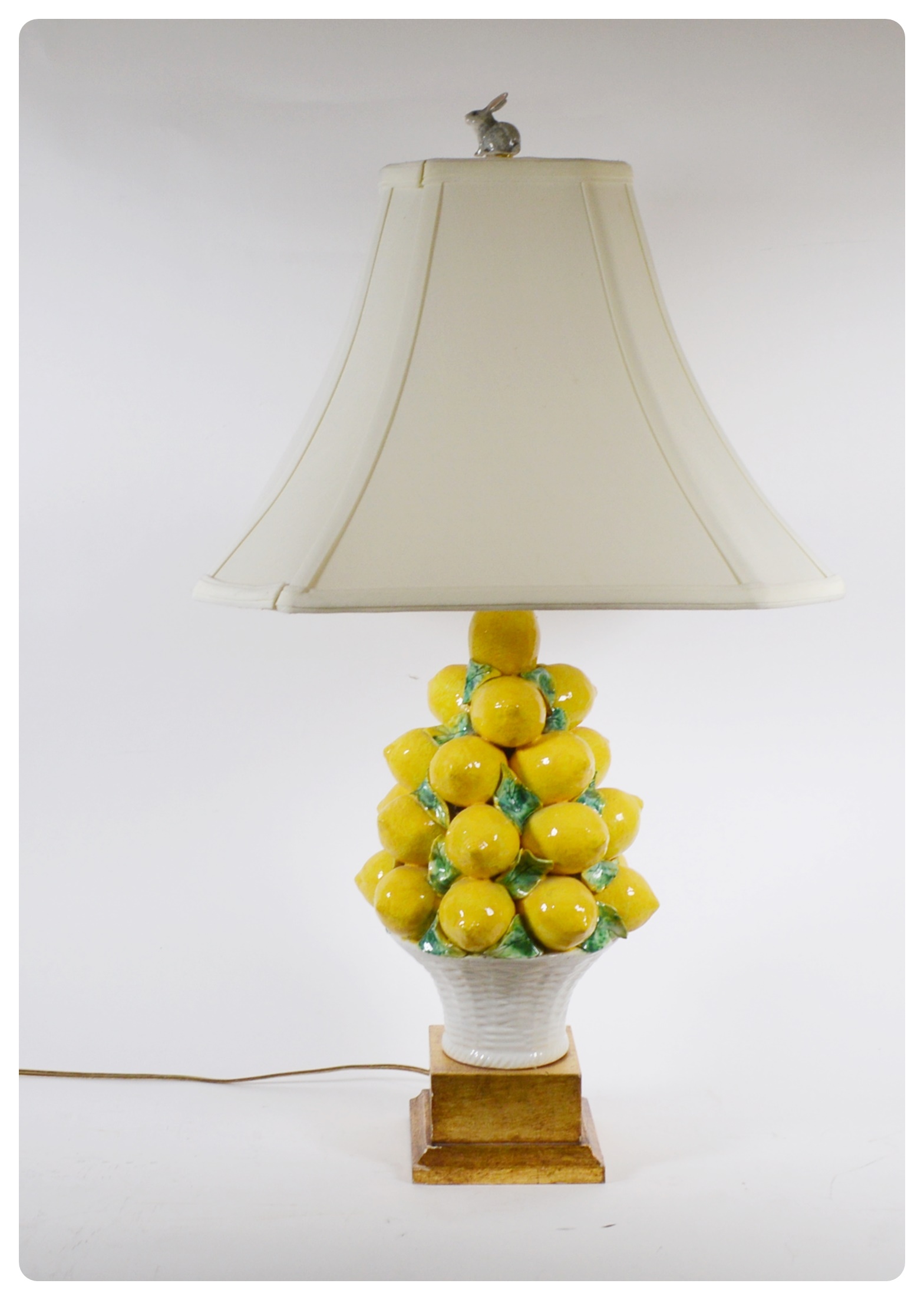 Ceramic Lemon Topiary Table Lamp, Late 20th Century