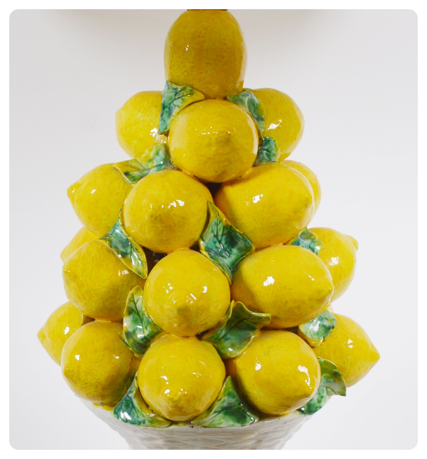 Ceramic Lemon Topiary Table Lamp, Late 20th Century
