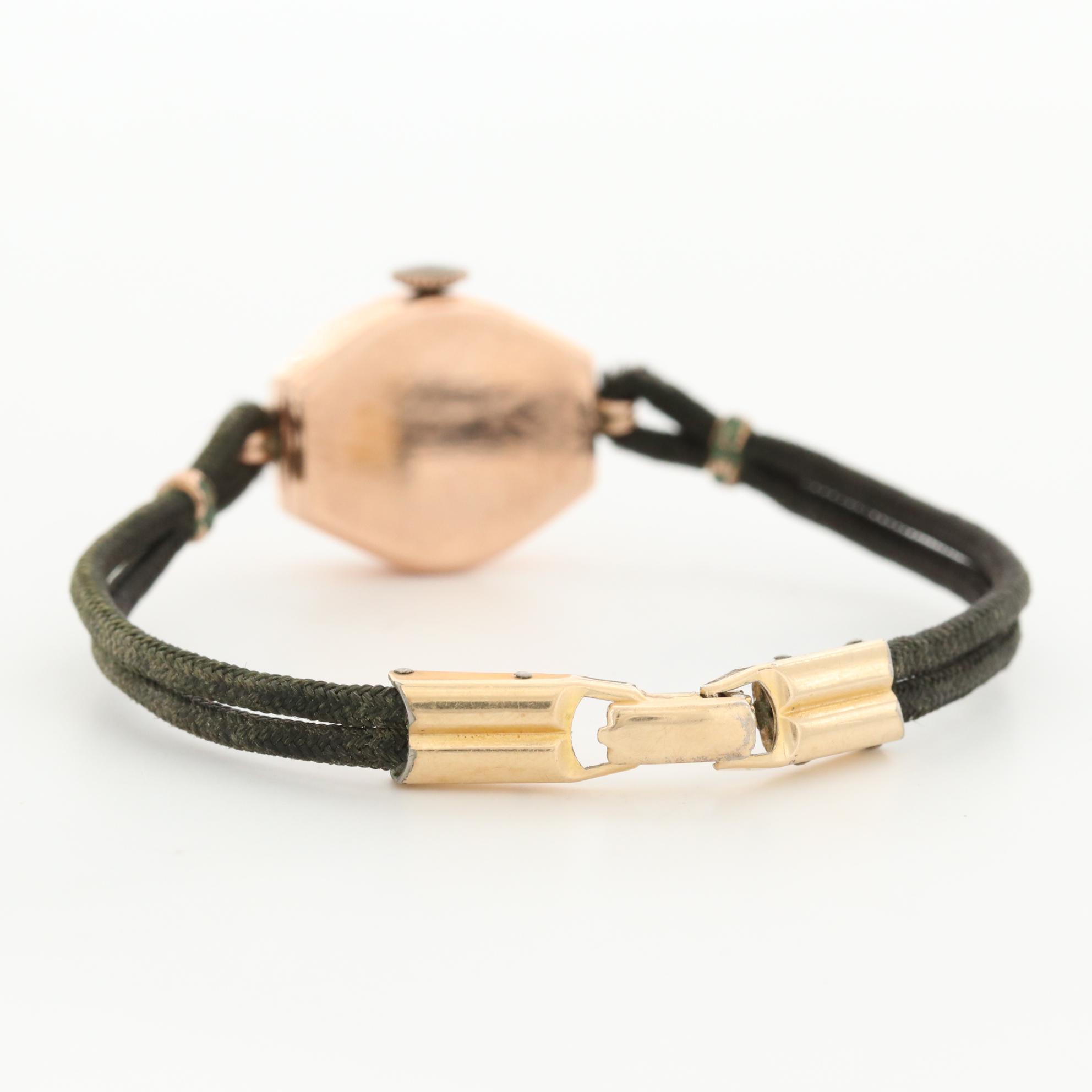 Vintage Aerni 14K Rose Gold Stem Wind Watch