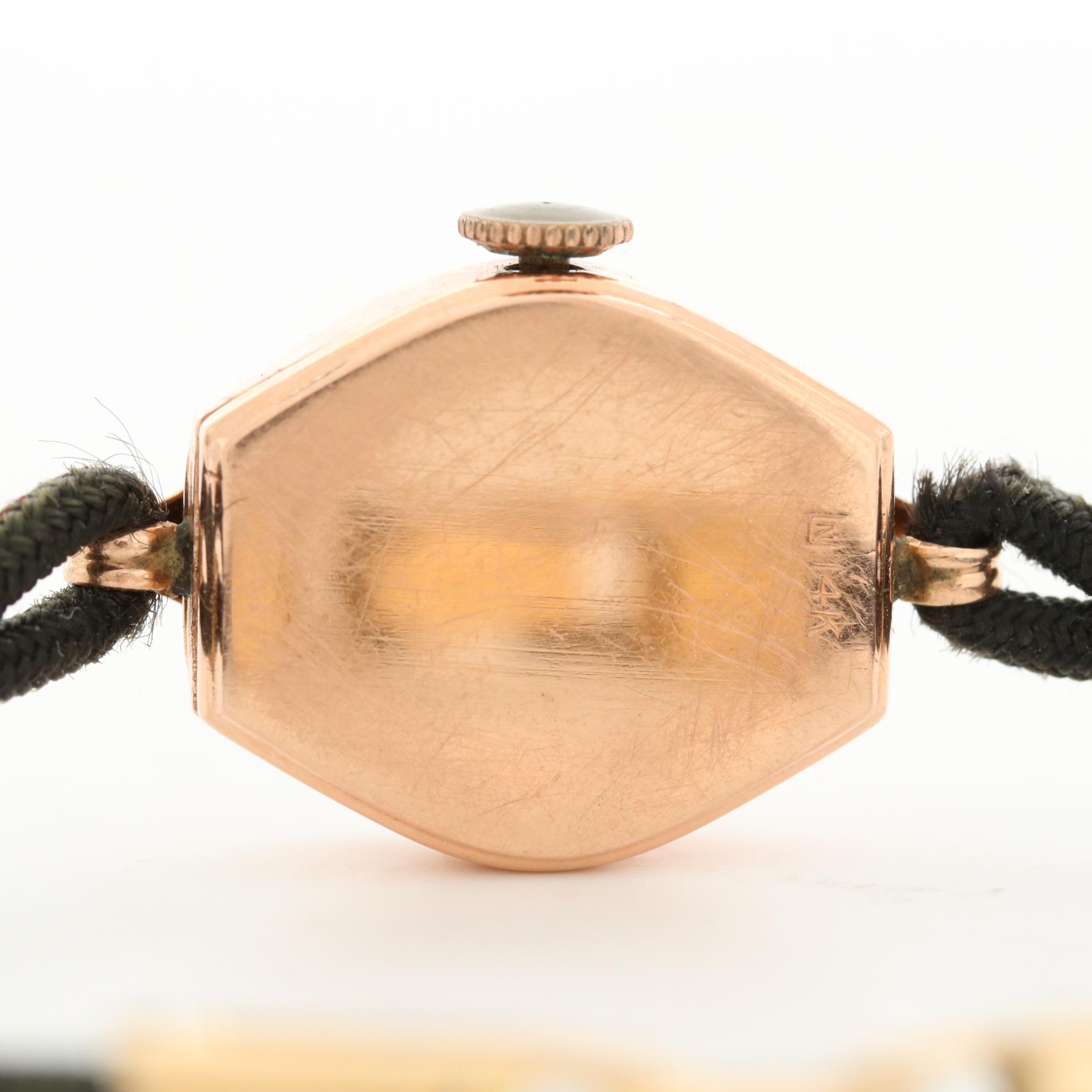 Vintage Aerni 14K Rose Gold Stem Wind Watch