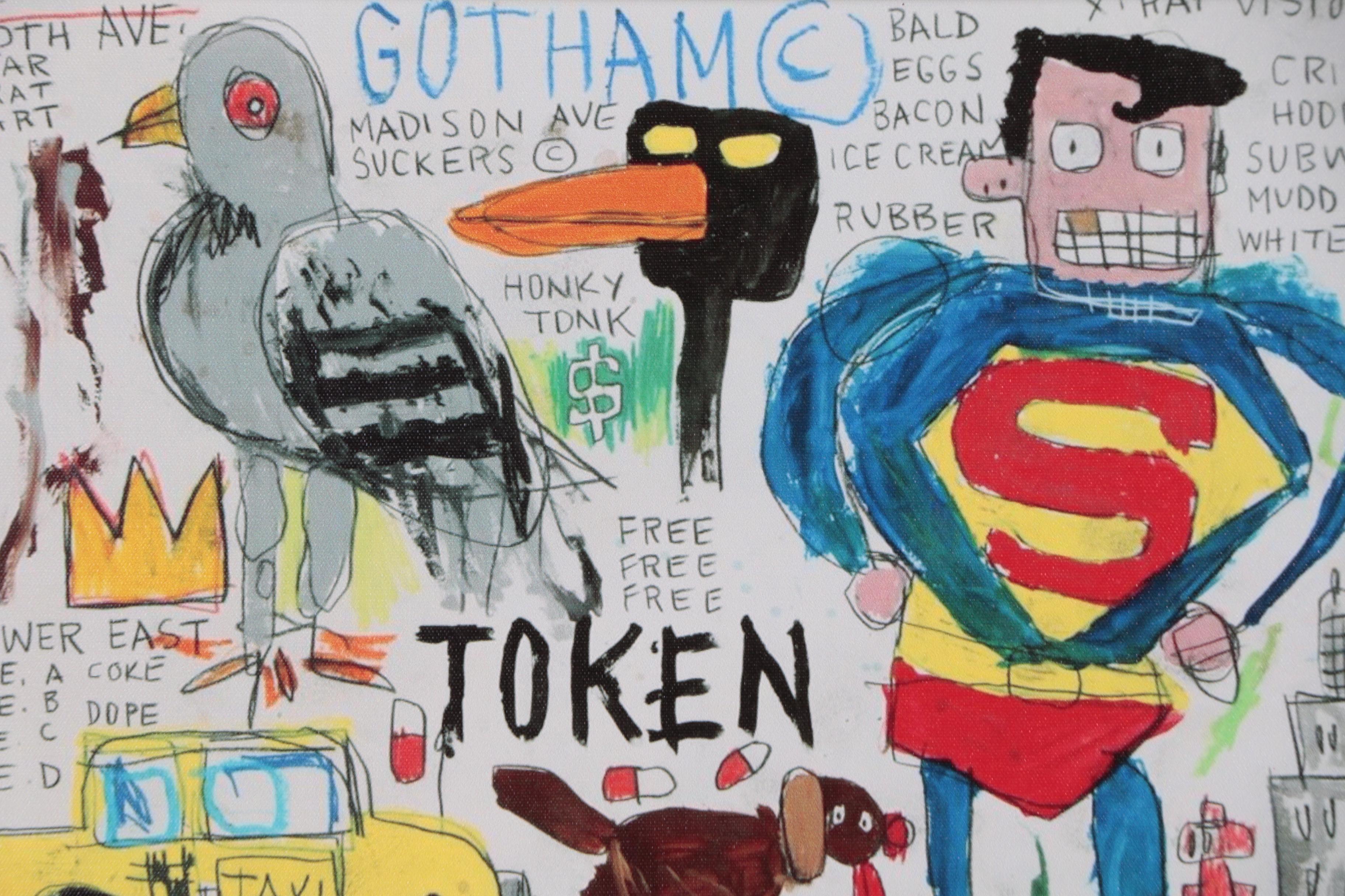 Giclée after Jean-Michel Basquiat "Who is the Lap Dog and Who's Superman"