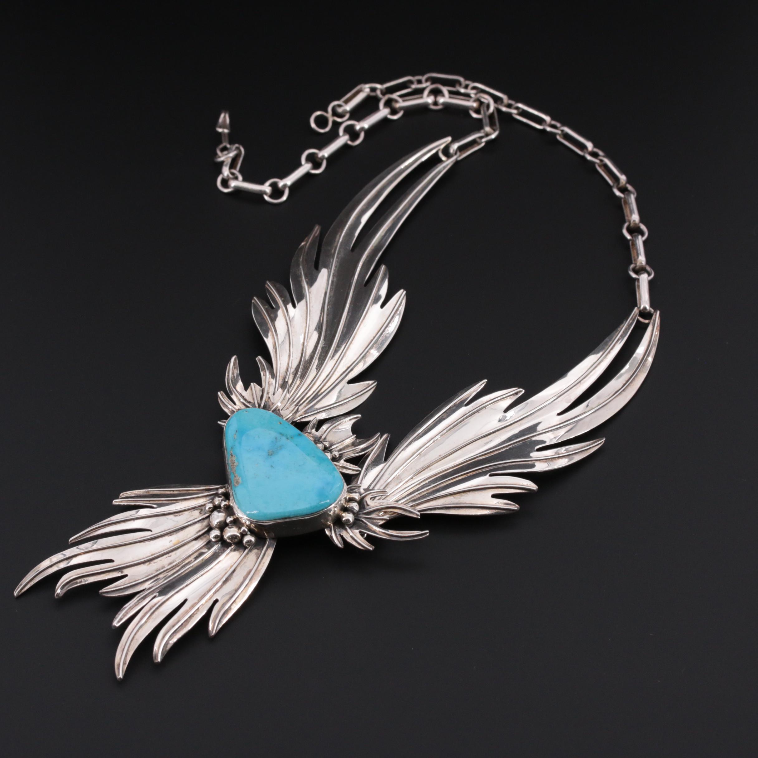 Sharon Sandoval San Felipe Sterling Silver Turquoise Necklace