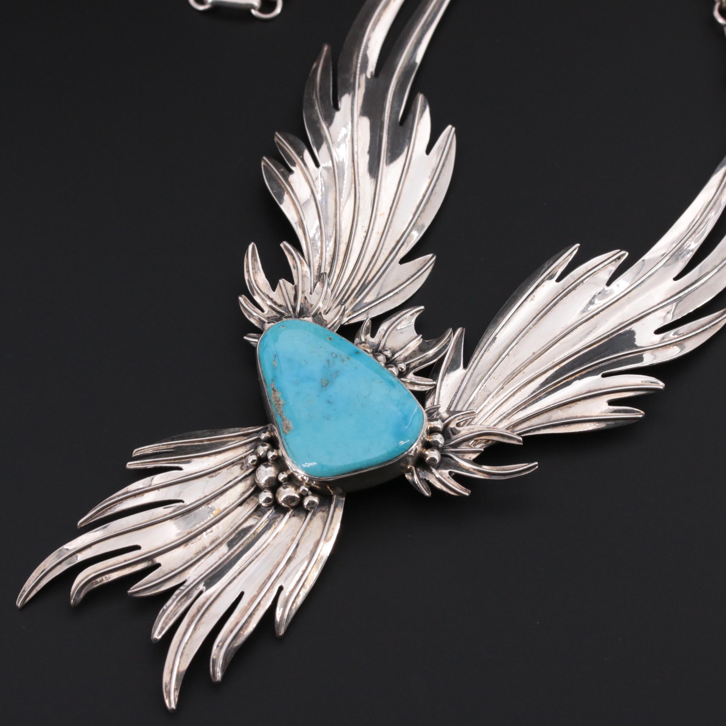 Sharon Sandoval San Felipe Sterling Silver Turquoise Necklace