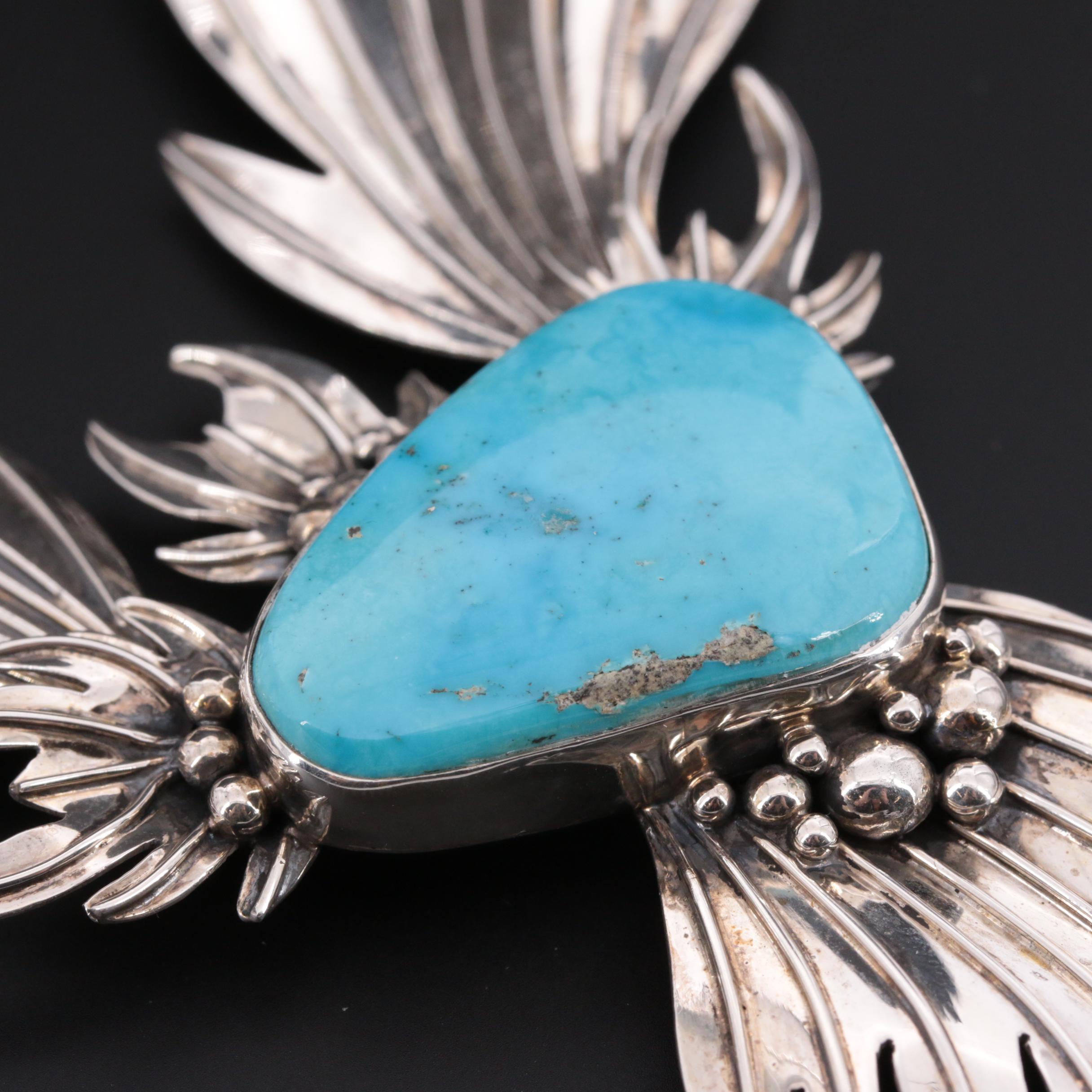 Sharon Sandoval San Felipe Sterling Silver Turquoise Necklace