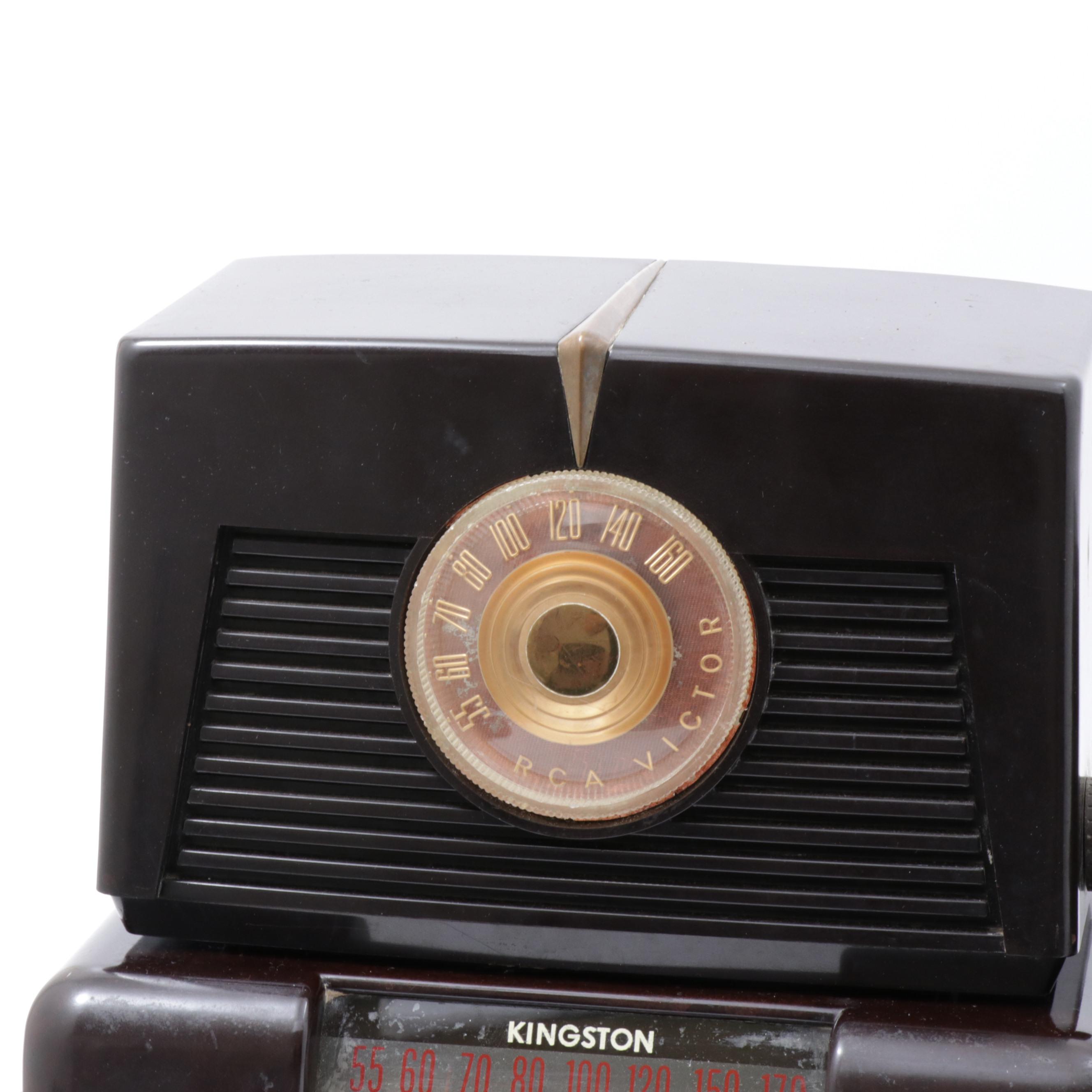 Emerson, RCA Victor, Airline and Kingston Bakelite Tube Radios, Mid-Century