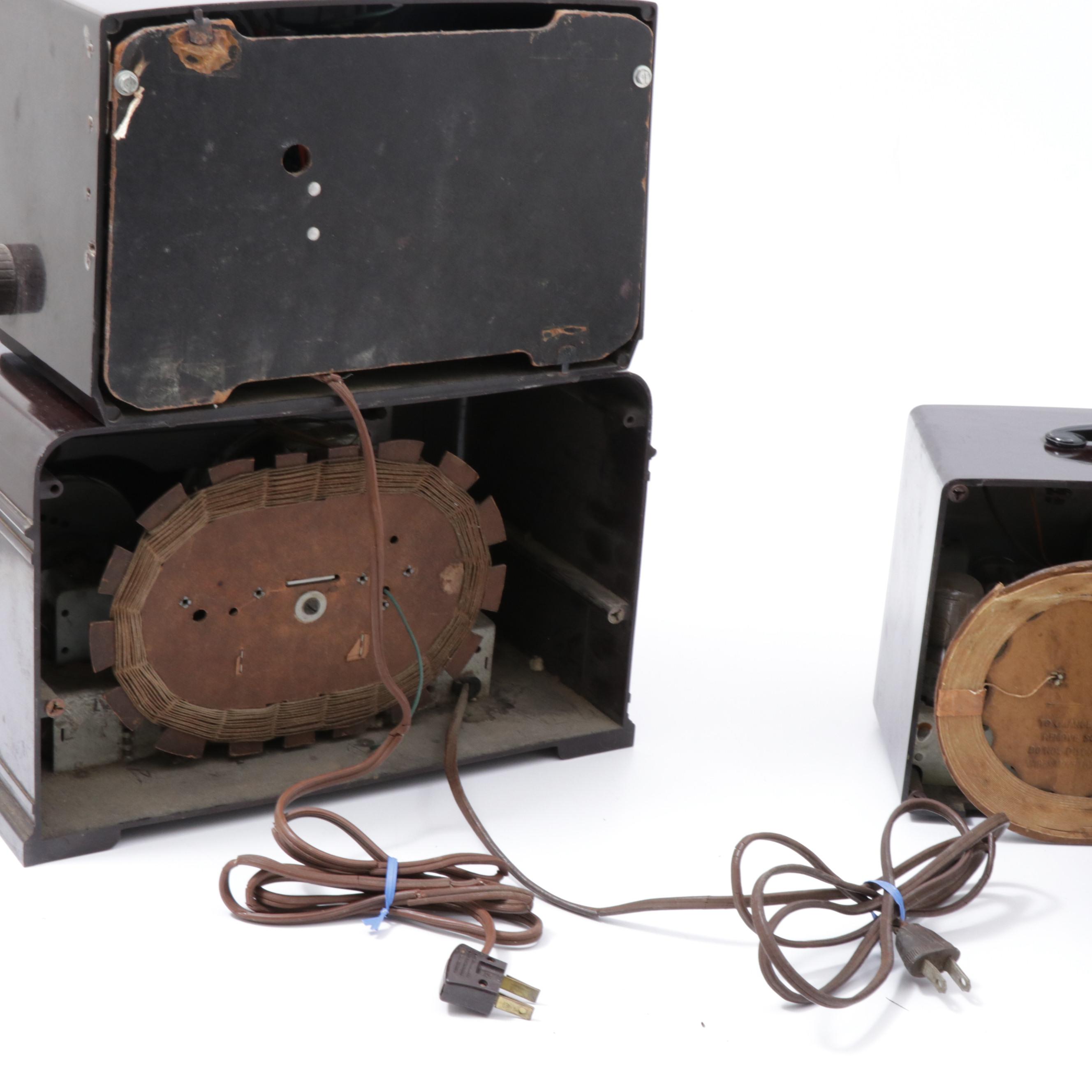 Emerson, RCA Victor, Airline and Kingston Bakelite Tube Radios, Mid-Century