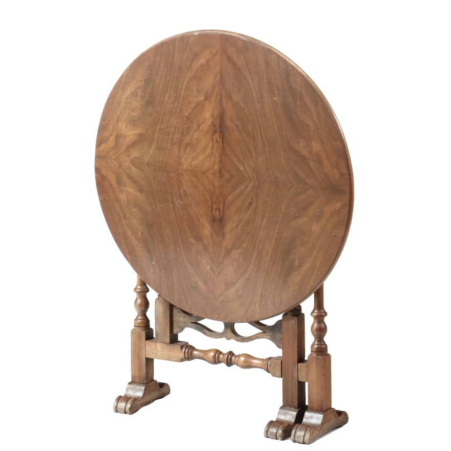 Jacobean Revival Style Walnut Gate-Leg End Table, Early 20th Century