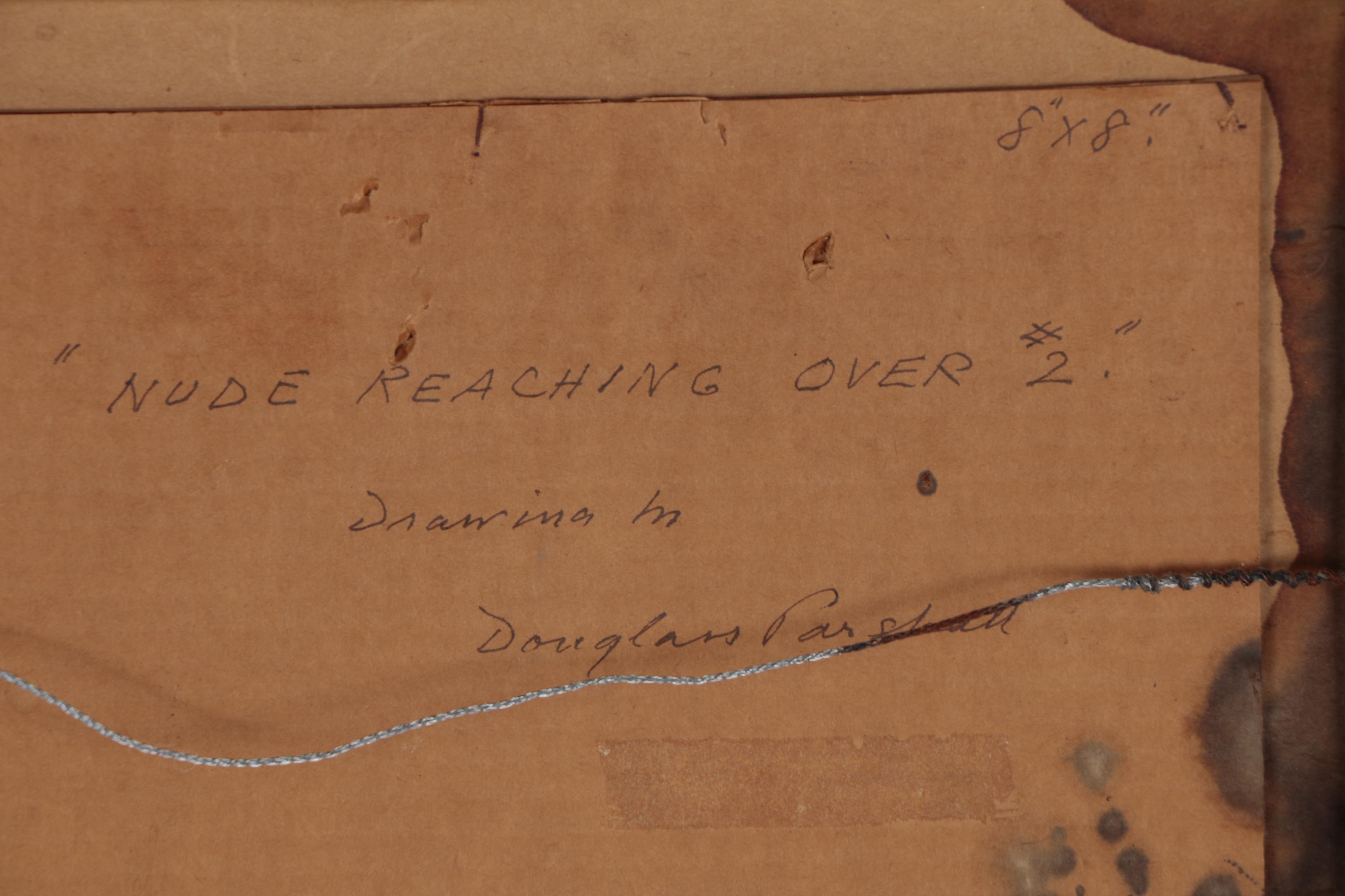 Douglass Parshall Ink Drawing "Nude Reaching Over #2"