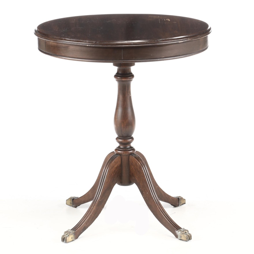 Regency Style Walnut-Veneered and Stained Side Table, Mid 20th Century