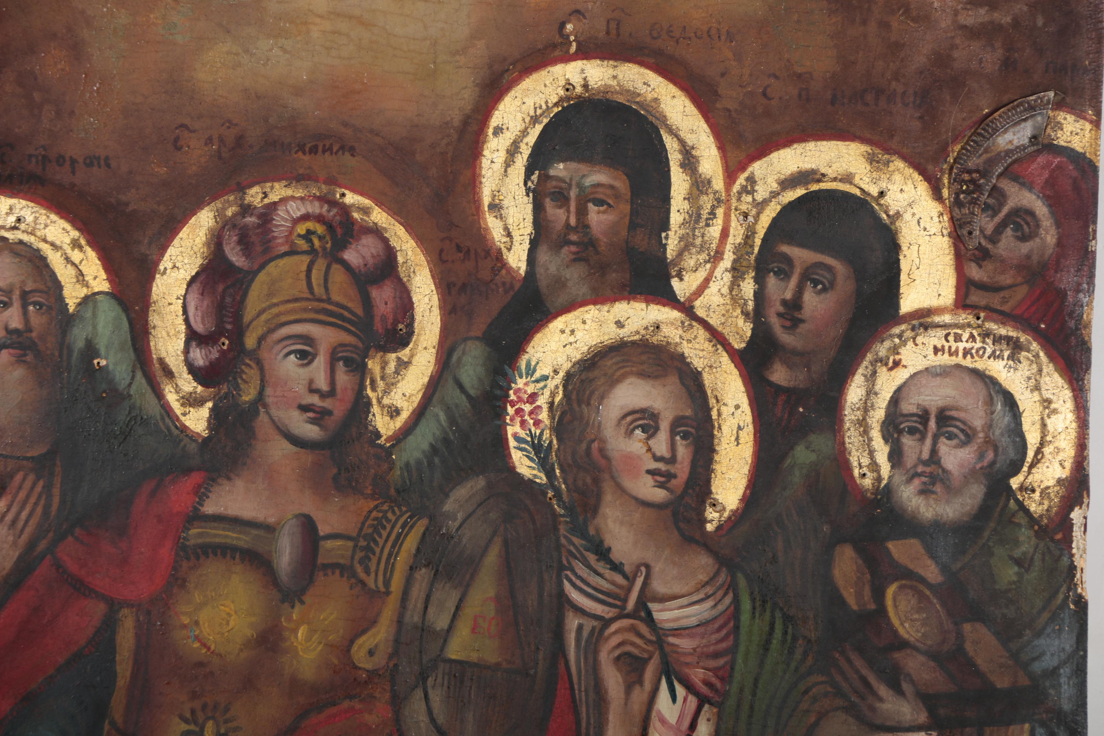 Russian Orthodox Icon Oil Painting, Early 19th Century