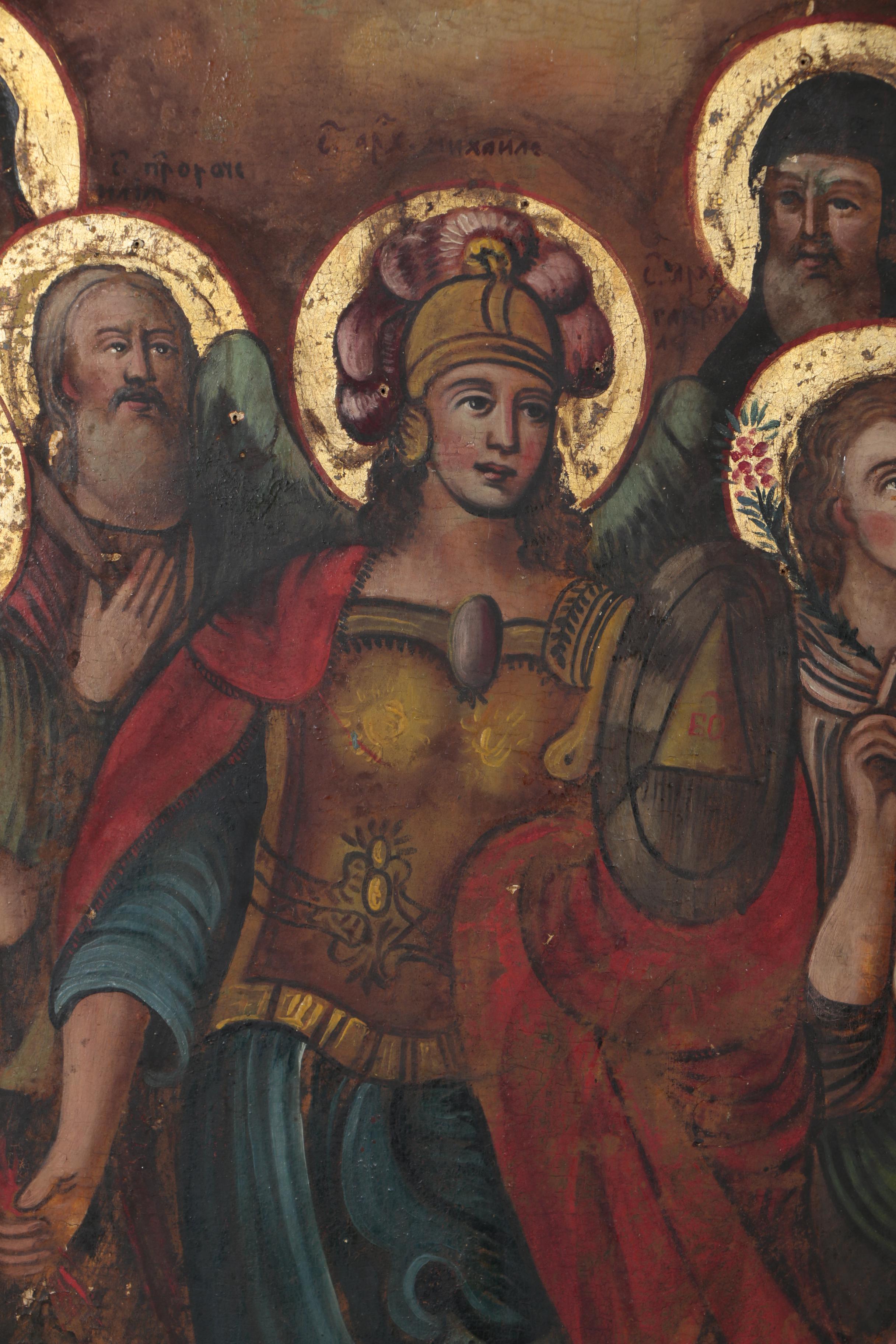 Russian Orthodox Icon Oil Painting, Early 19th Century