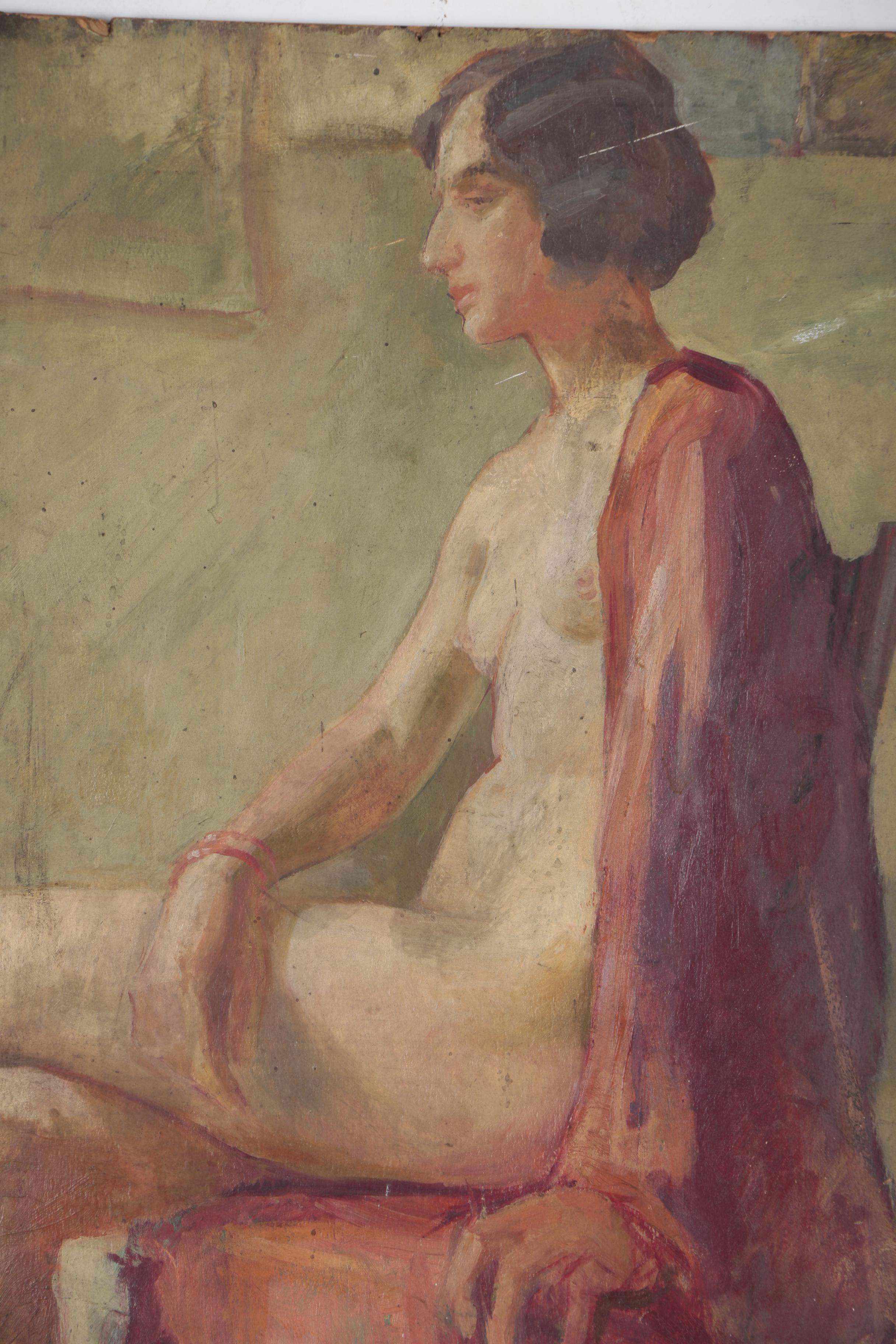 Mary Shaw Horn Nude Figure Oil Painting