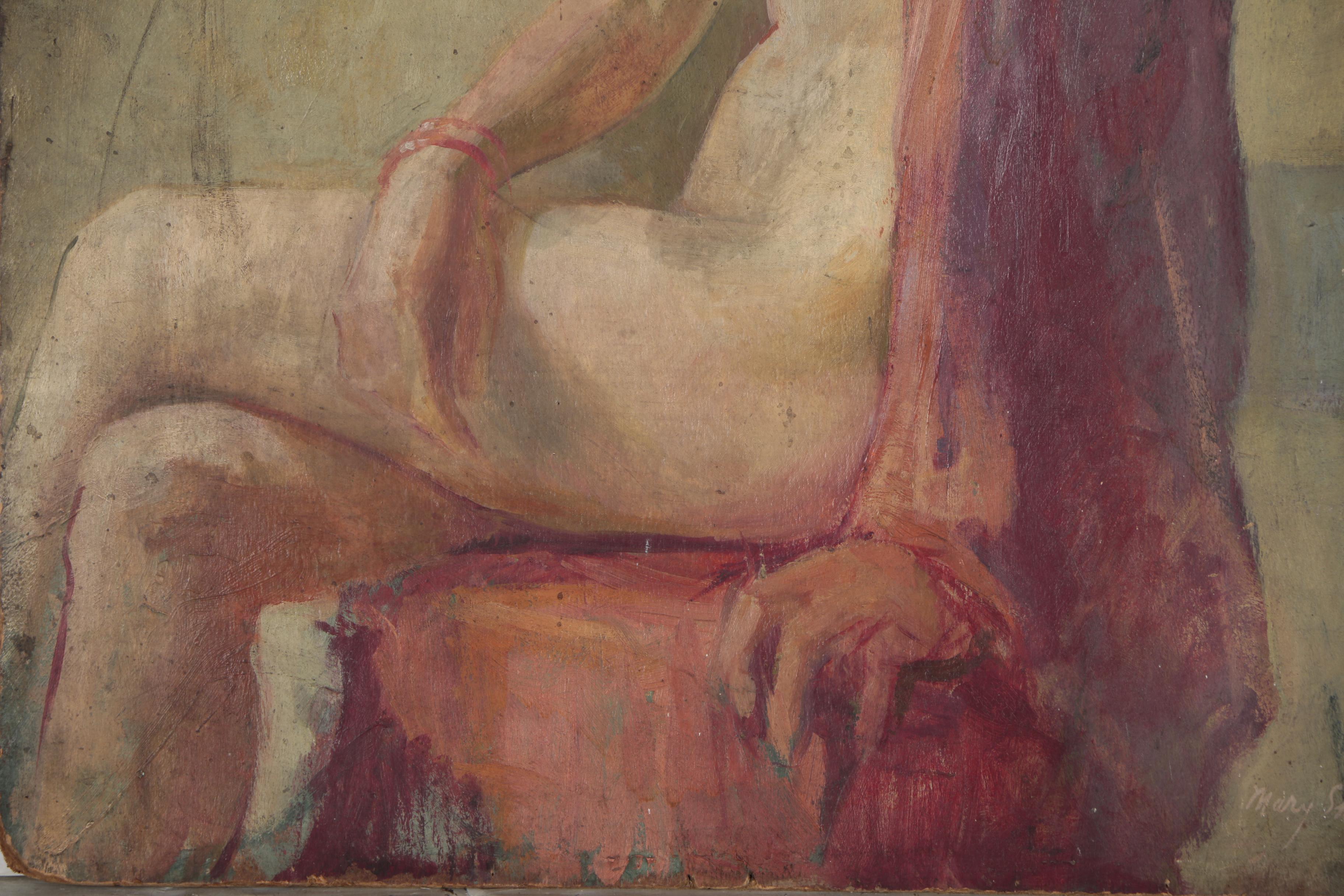 Mary Shaw Horn Nude Figure Oil Painting