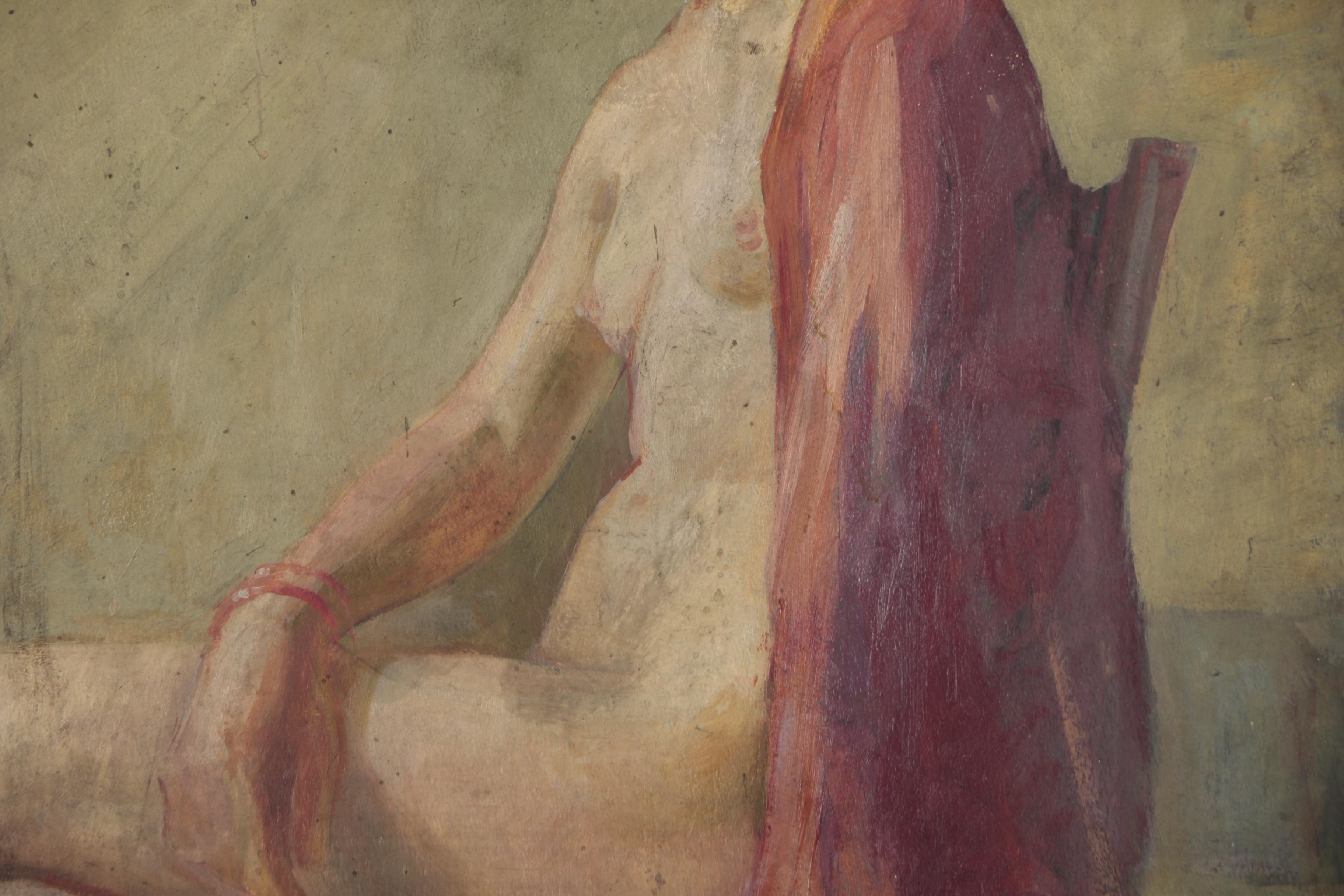 Mary Shaw Horn Nude Figure Oil Painting