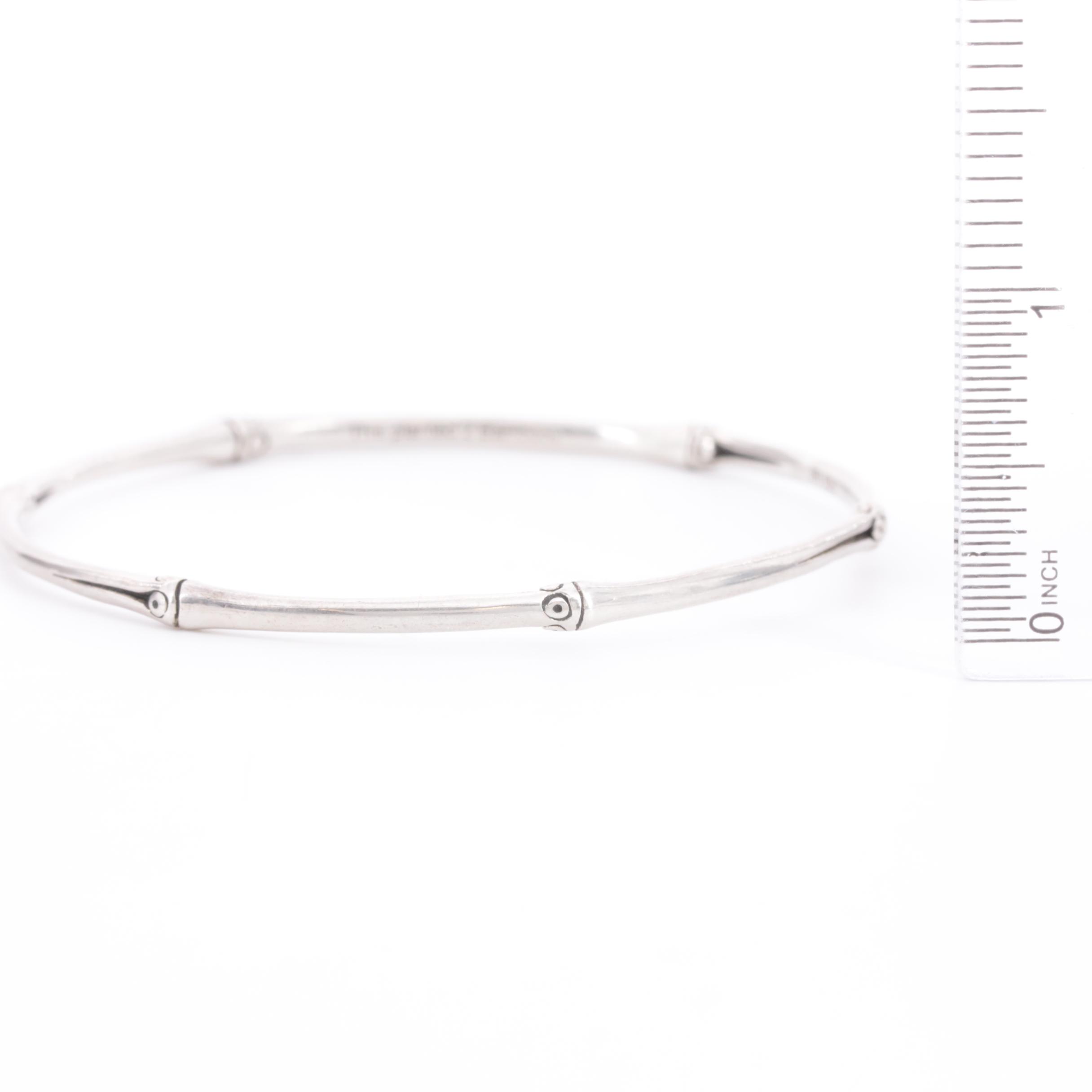 John Hardy Sterling Silver Slim Bamboo Bangle Bracelet