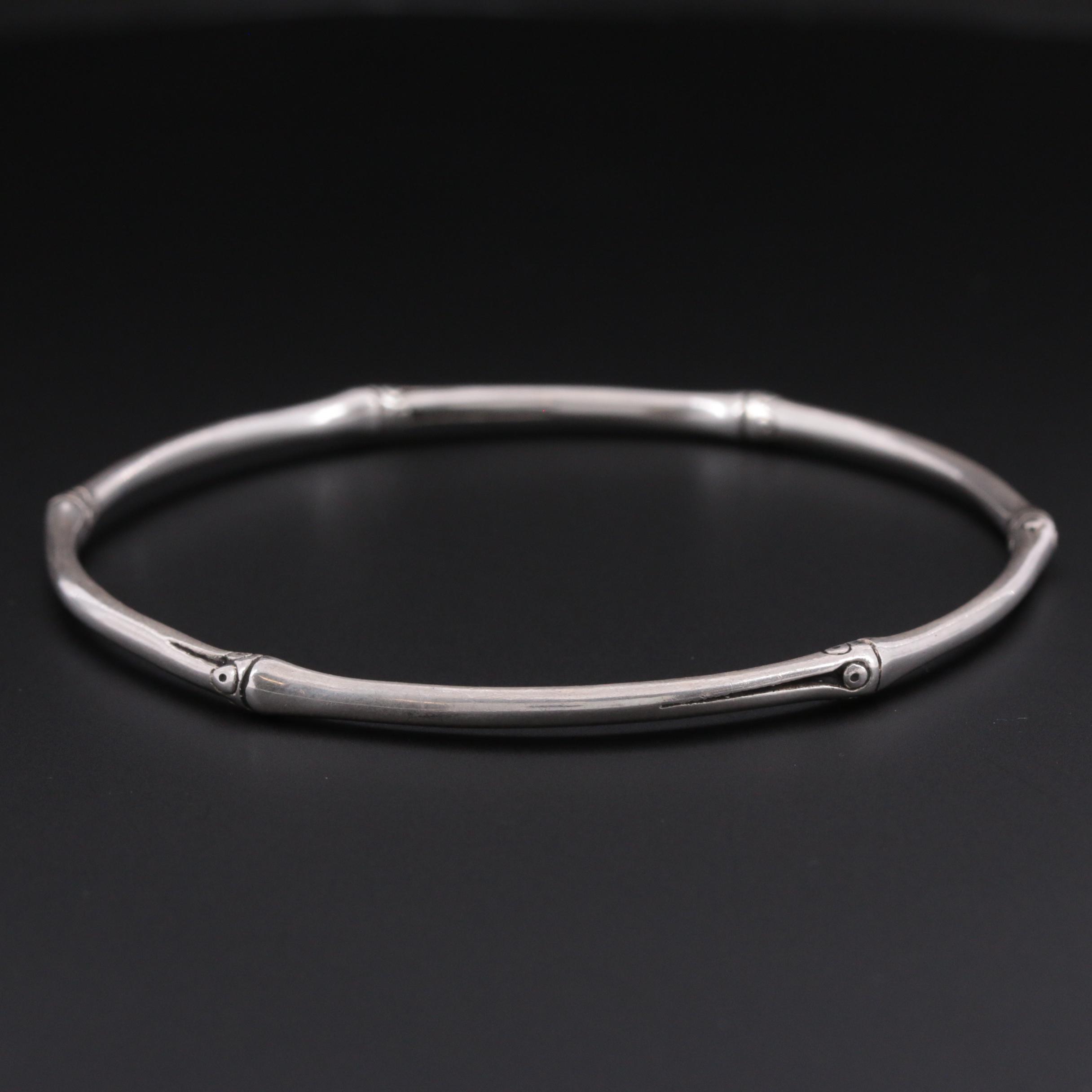 John Hardy Sterling Silver Slim Bamboo Bangle Bracelet