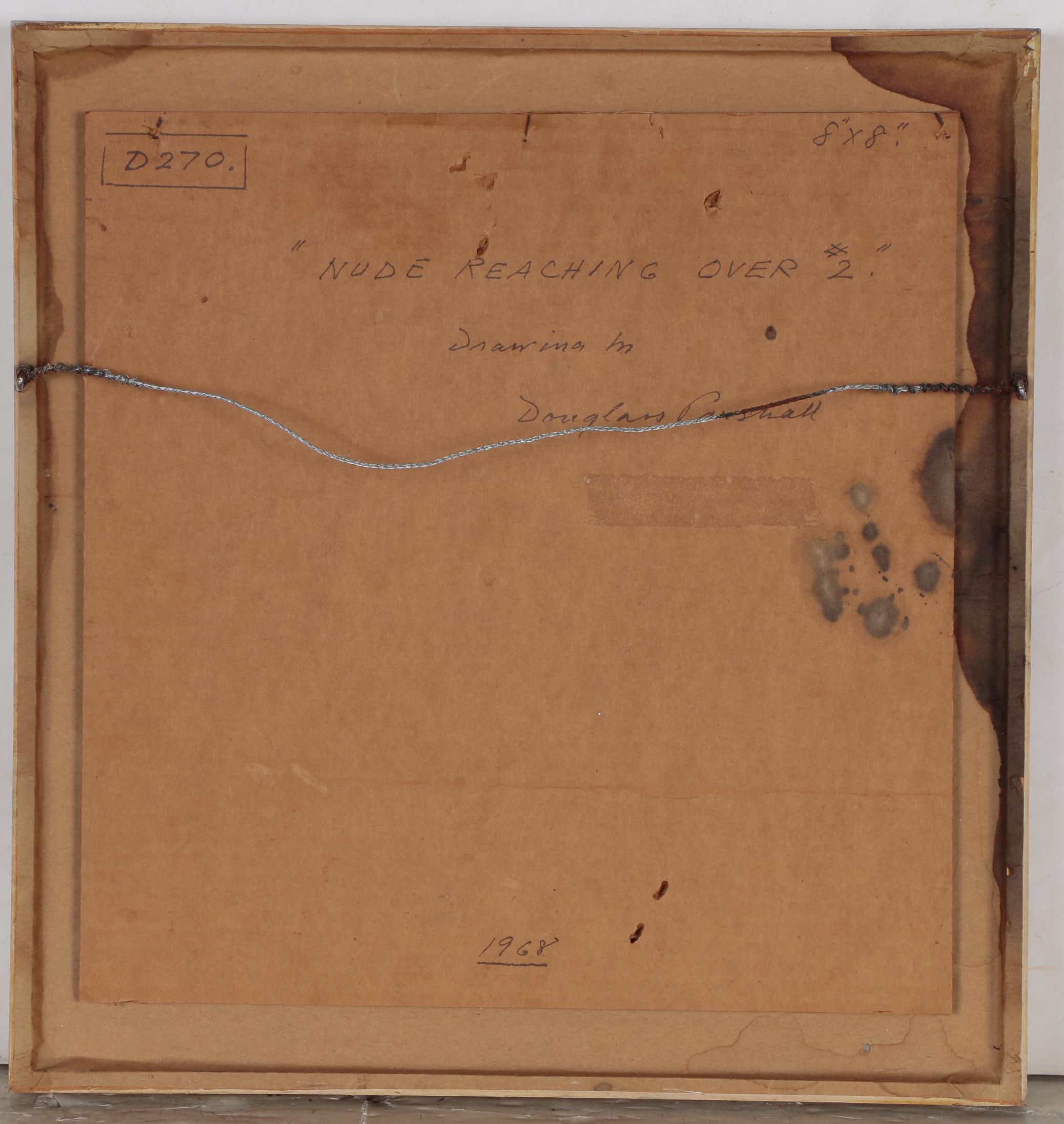 Douglass Parshall Ink Drawing "Nude Reaching Over #2"