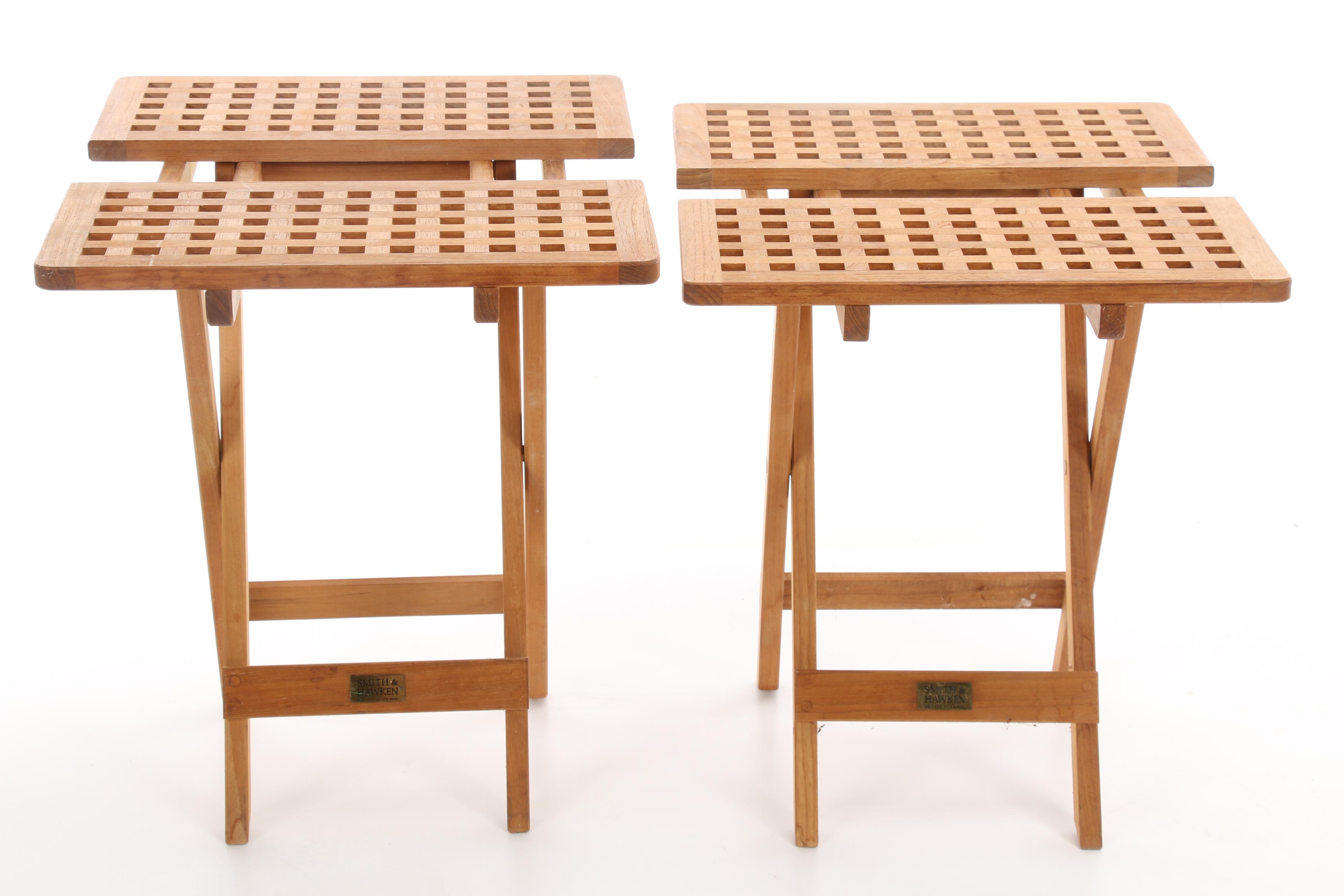 Smith & Hawkins Teak Outdoor Folding Side Tables