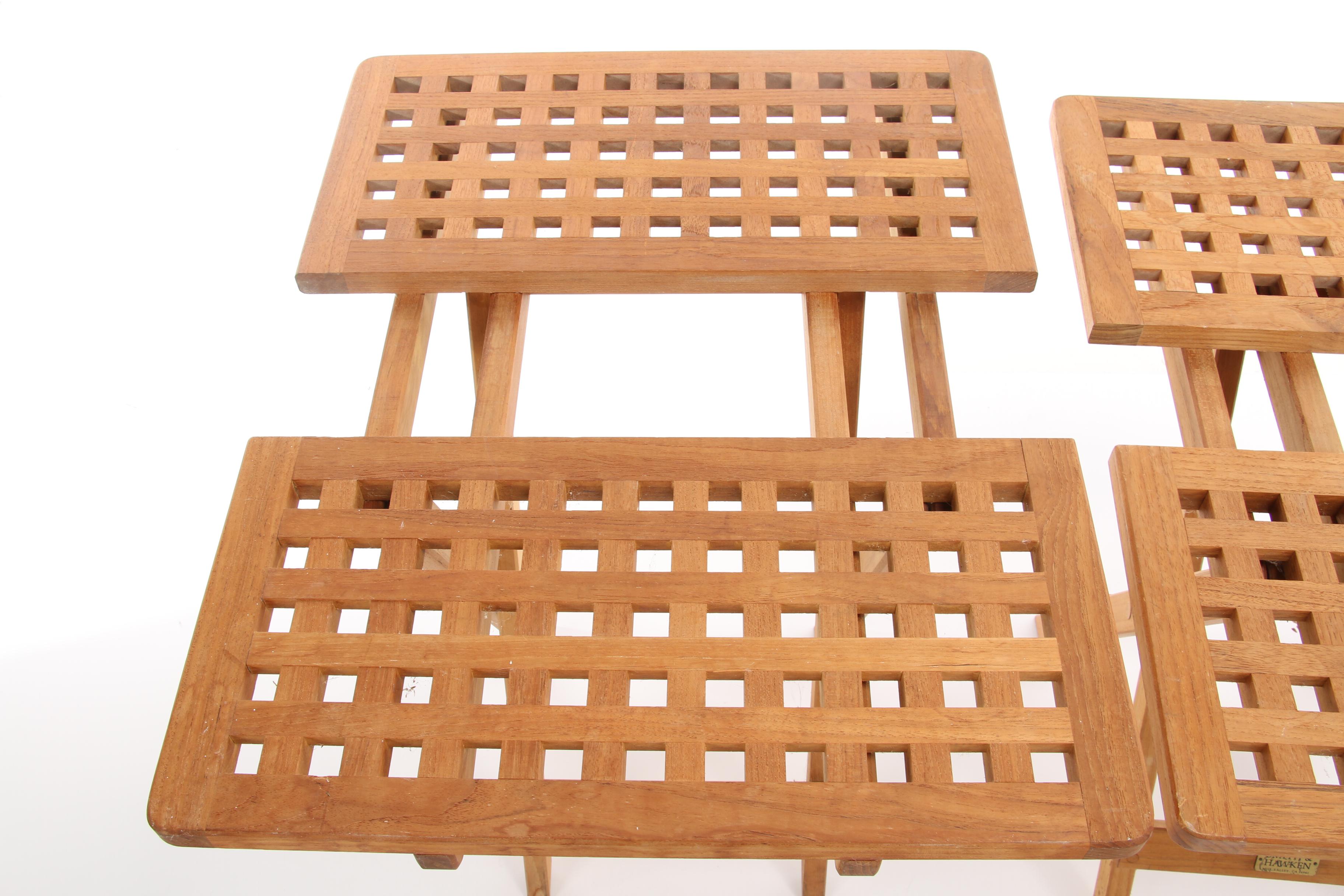 Smith & Hawkins Teak Outdoor Folding Side Tables