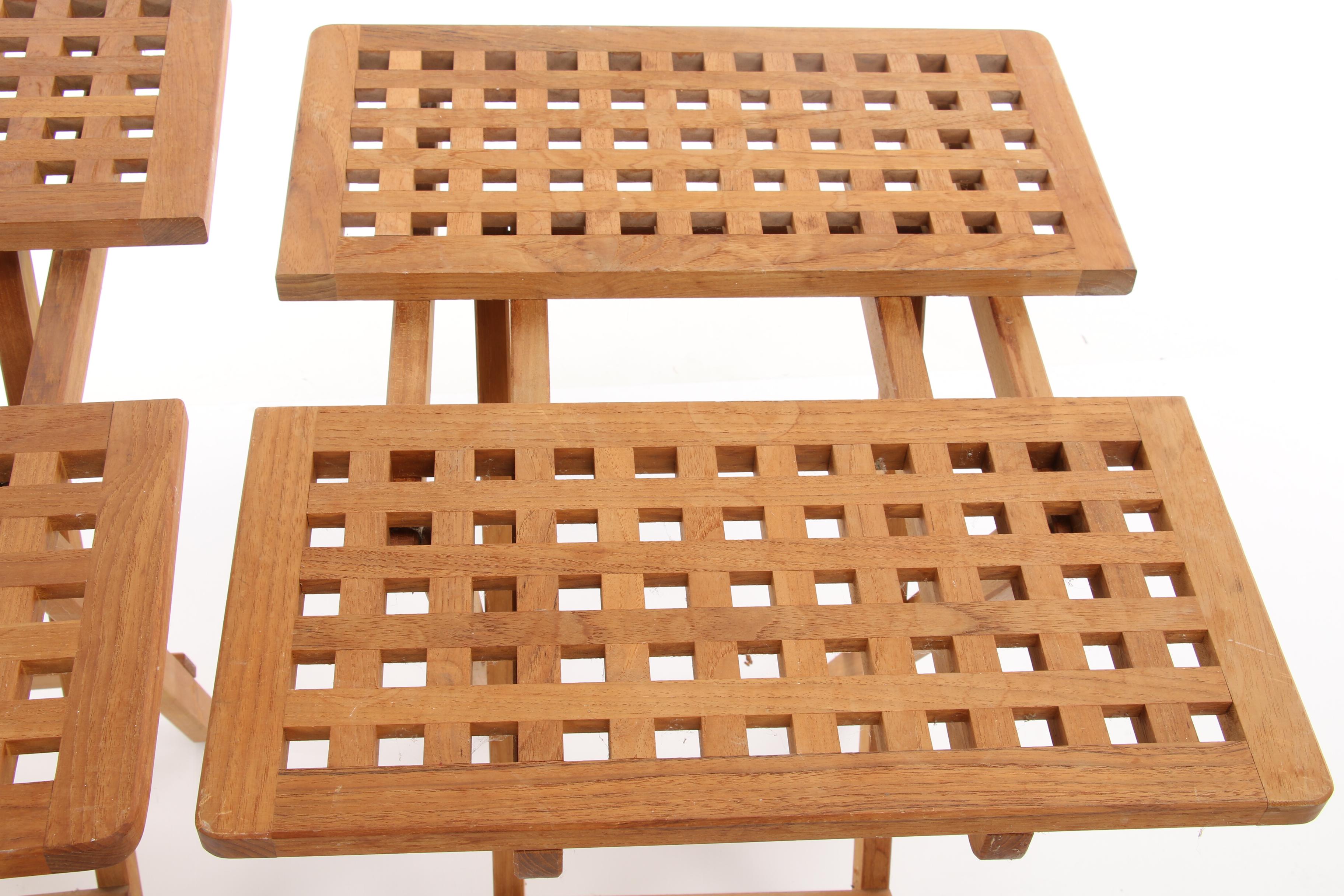 Smith & Hawkins Teak Outdoor Folding Side Tables
