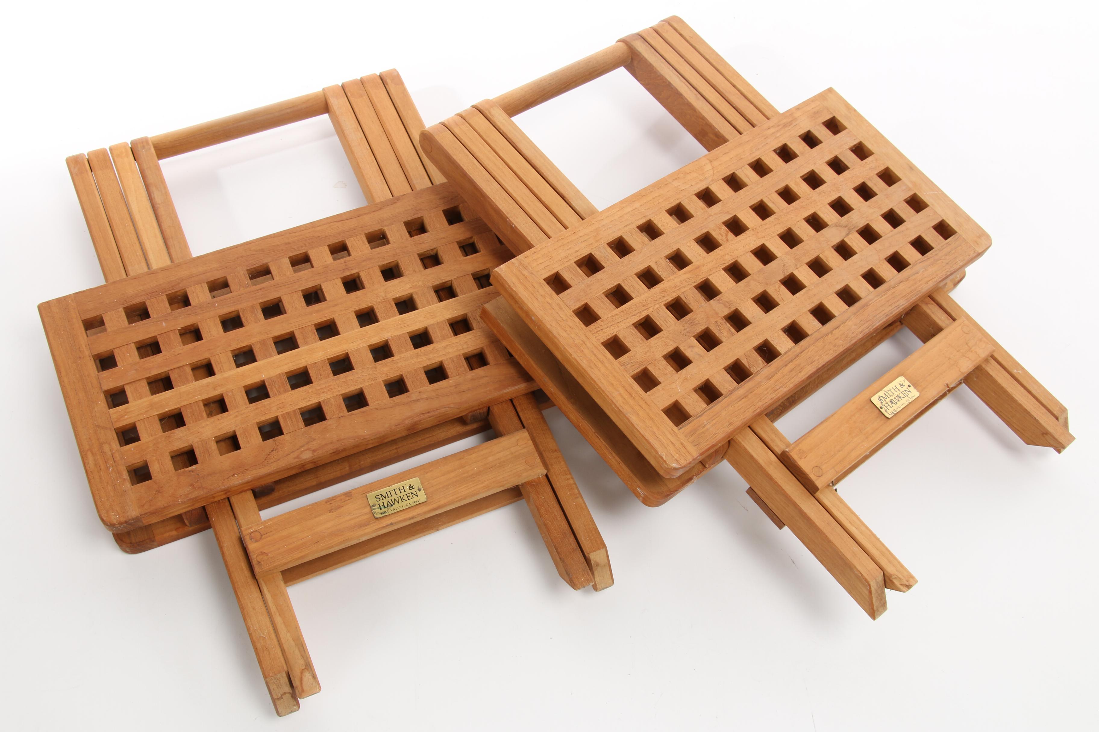 Smith & Hawkins Teak Outdoor Folding Side Tables