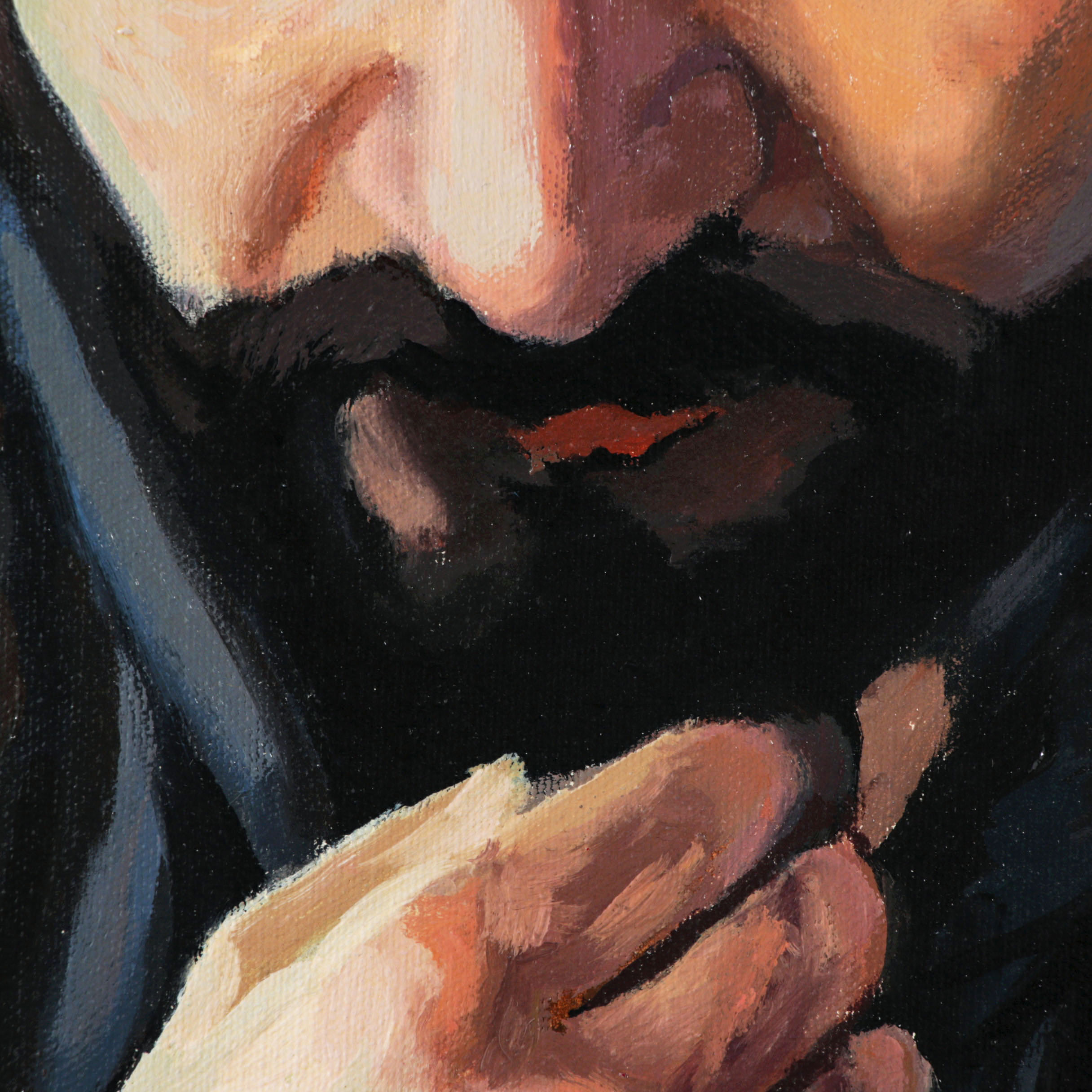 Martin Azari Oil Painting "Portrait of Homer Playing Chess"