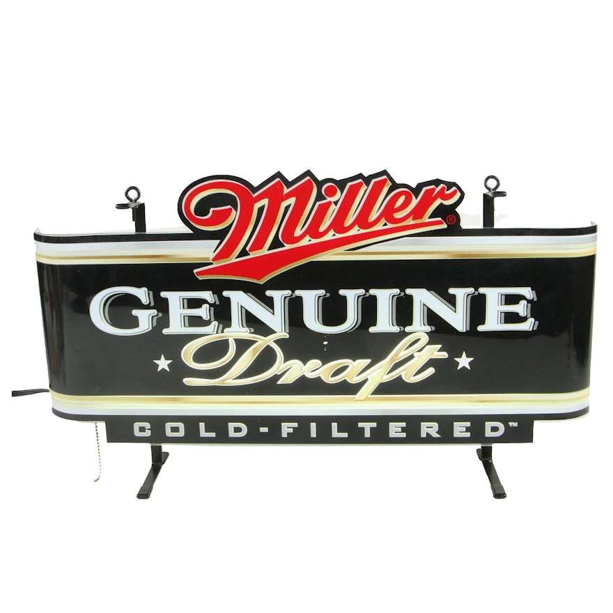 Artlite Display Miller Genuine Draft Illuminated Back Bar Tavern Sign