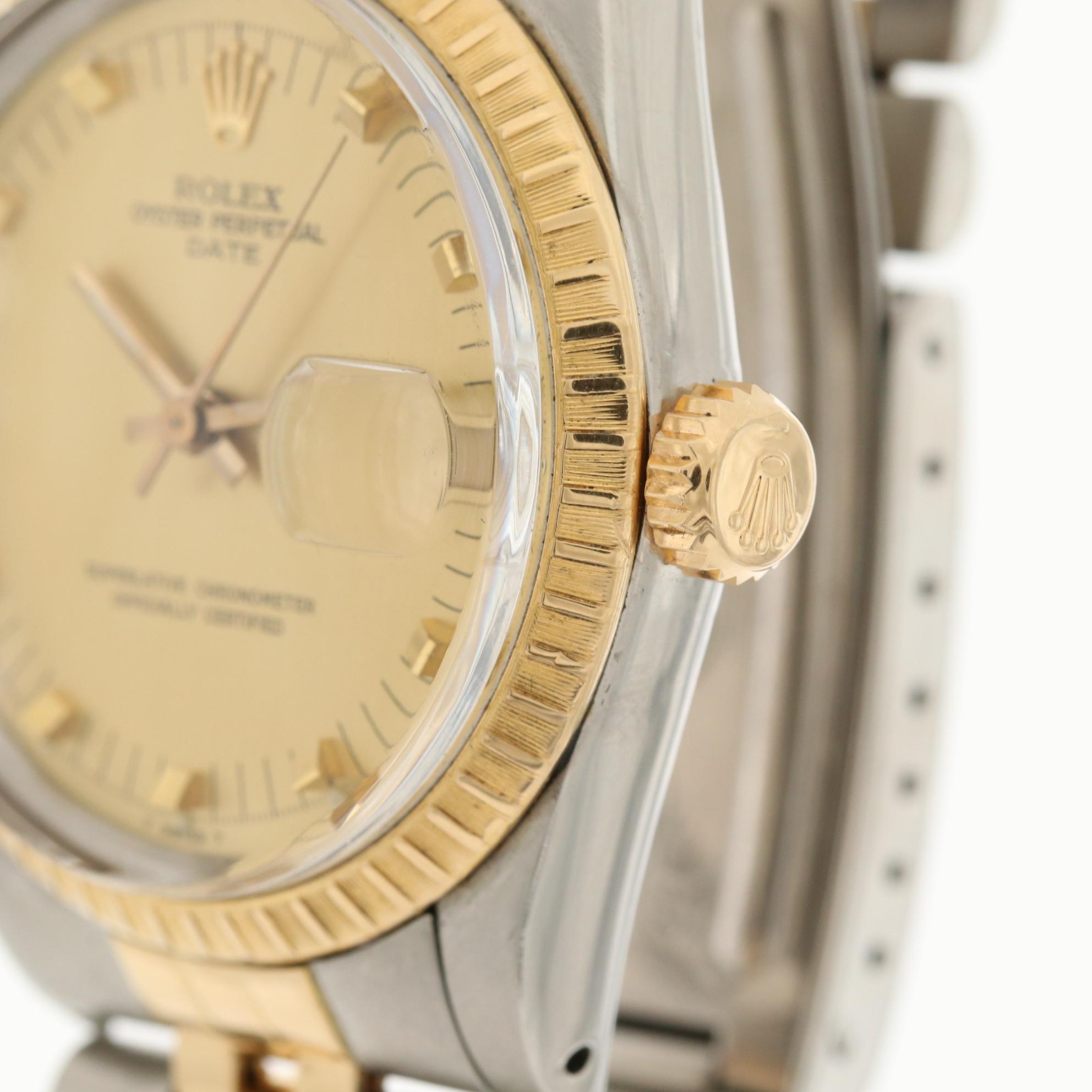 Vintage Rolex Date 18K Gold and Stainless Steel Automatic Watch