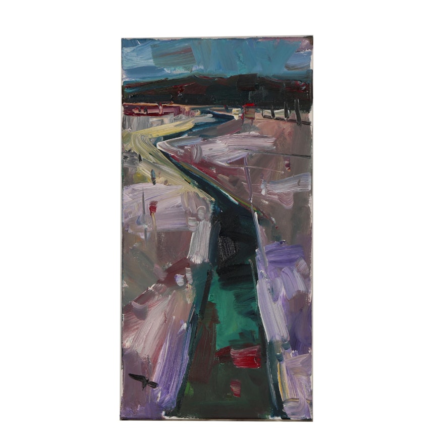 Jose Trujillo Oil Painting "The Winding River"
