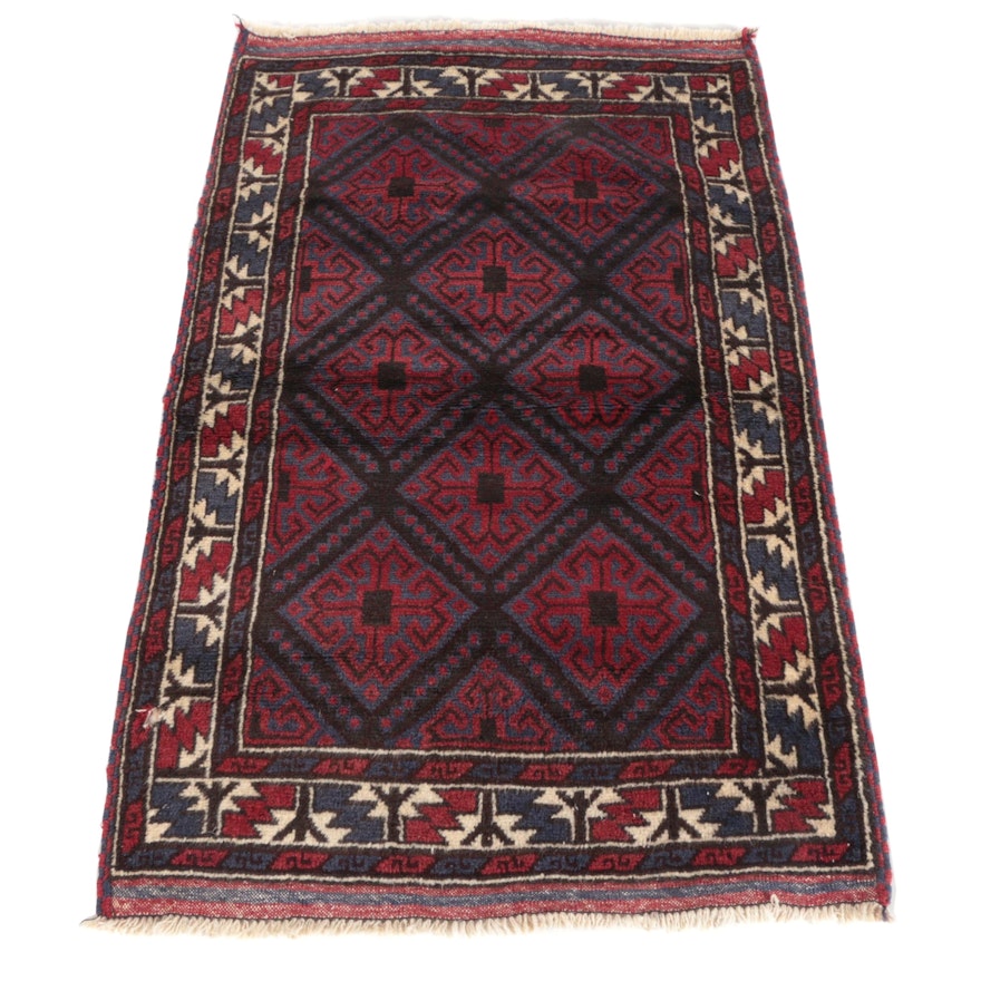 3' x 5'1 Hand-Knotted Afghani Beluch Wool Tribal Rug