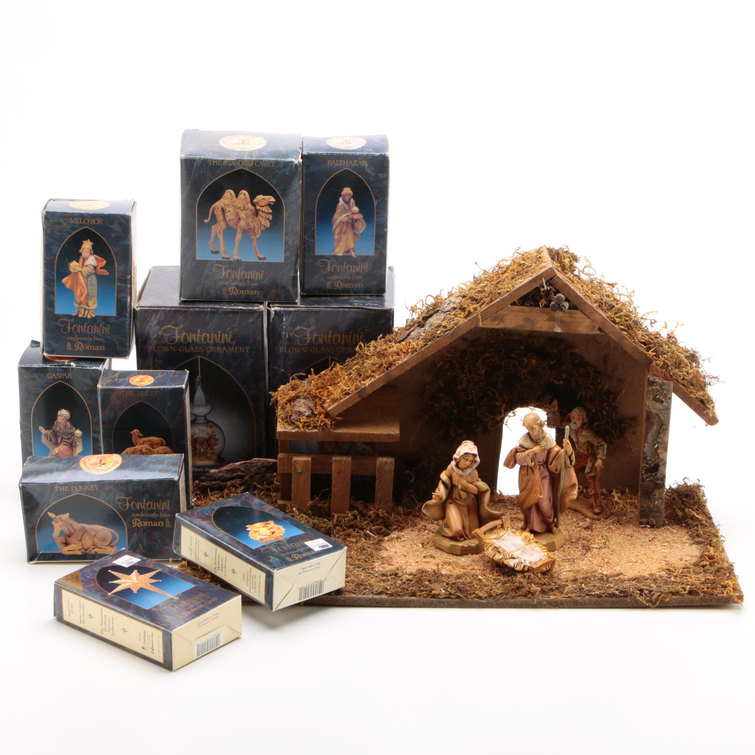 Fontanini Heirloom Nativity Set with Blown Glass Ornaments