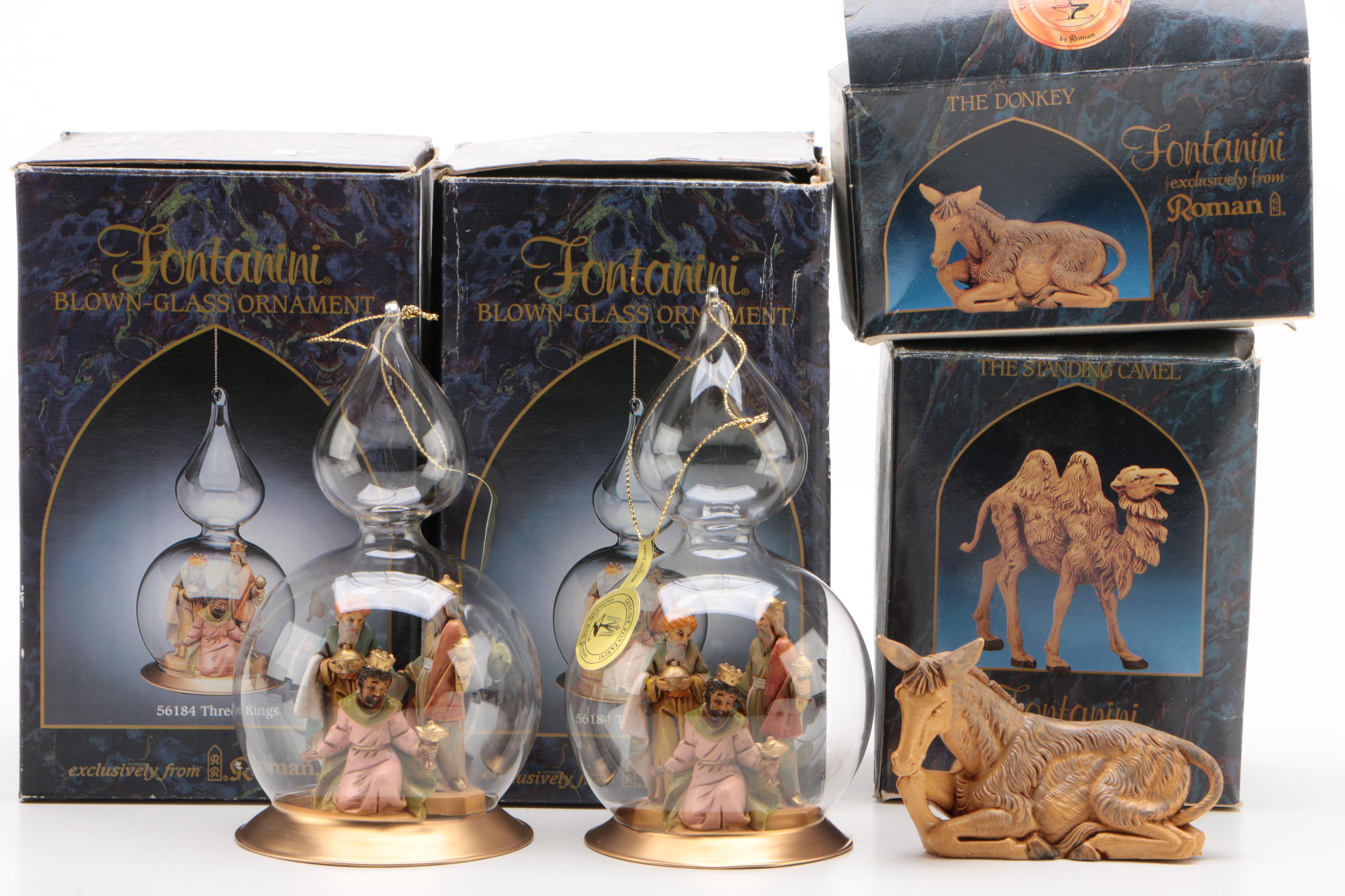 Fontanini Heirloom Nativity Set with Blown Glass Ornaments