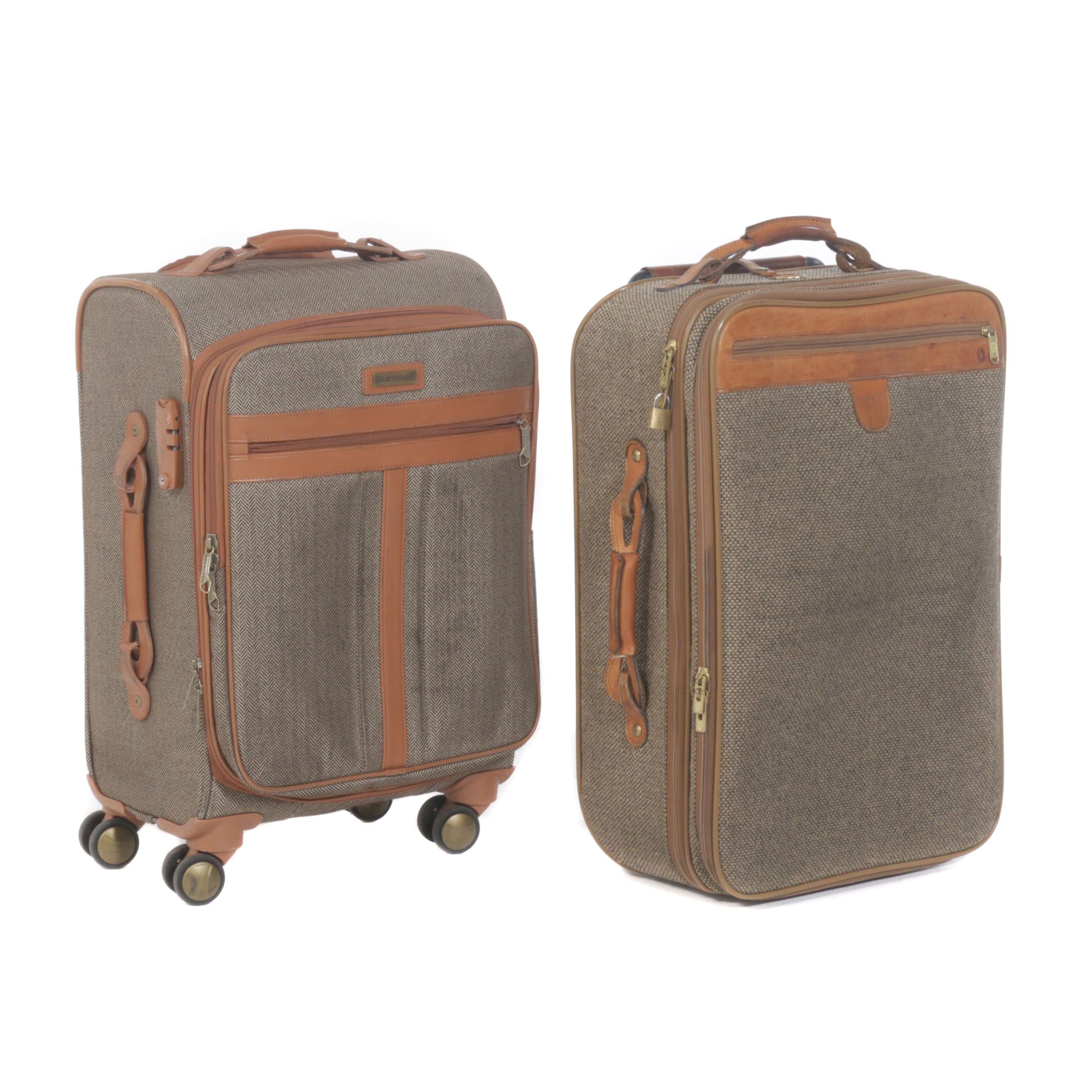Hartmann Tweed and Herringbone Rolling Suitcases
