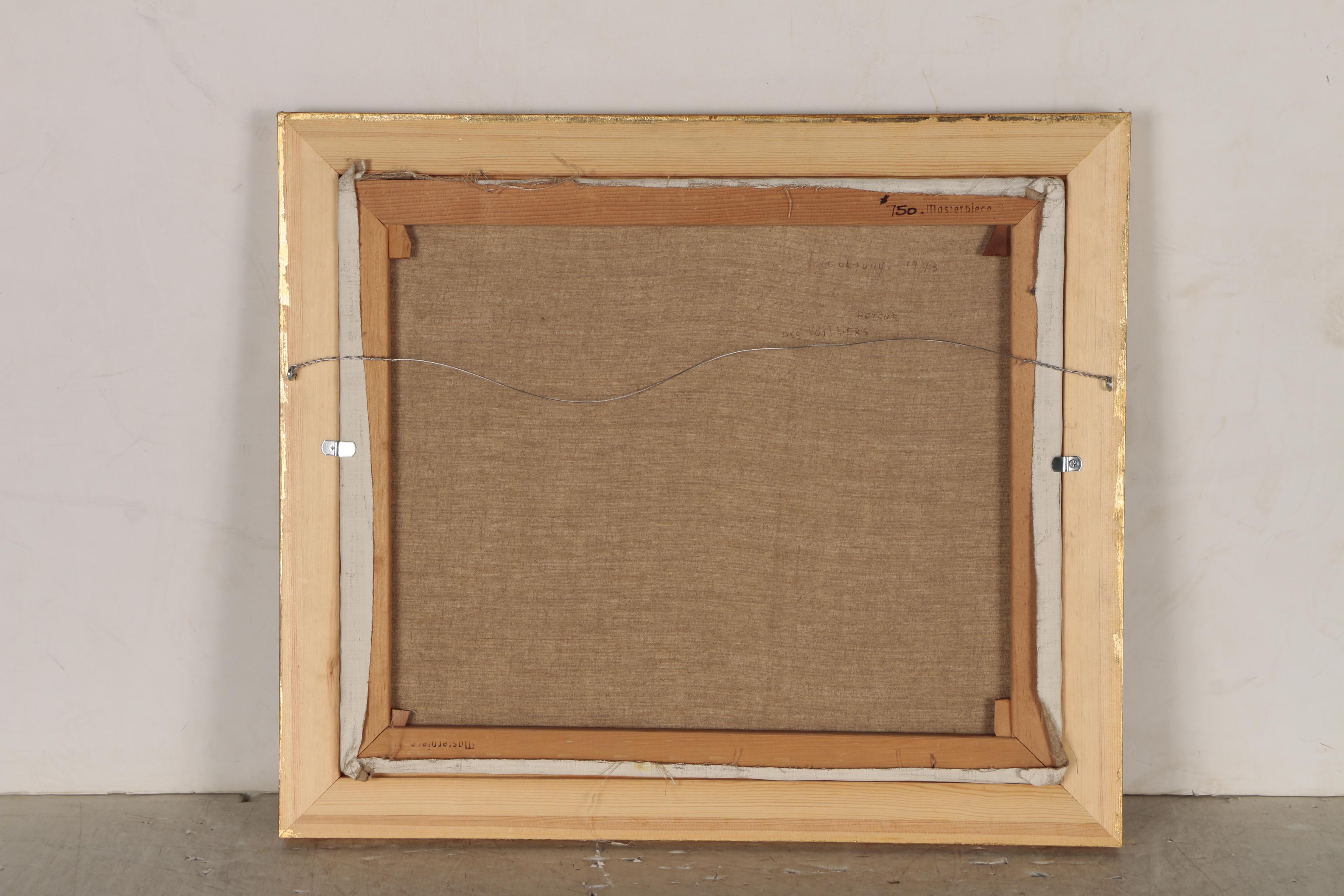 Lucia Fortuny Pointillist Oil Painting "Retour des Voiliers", 1973