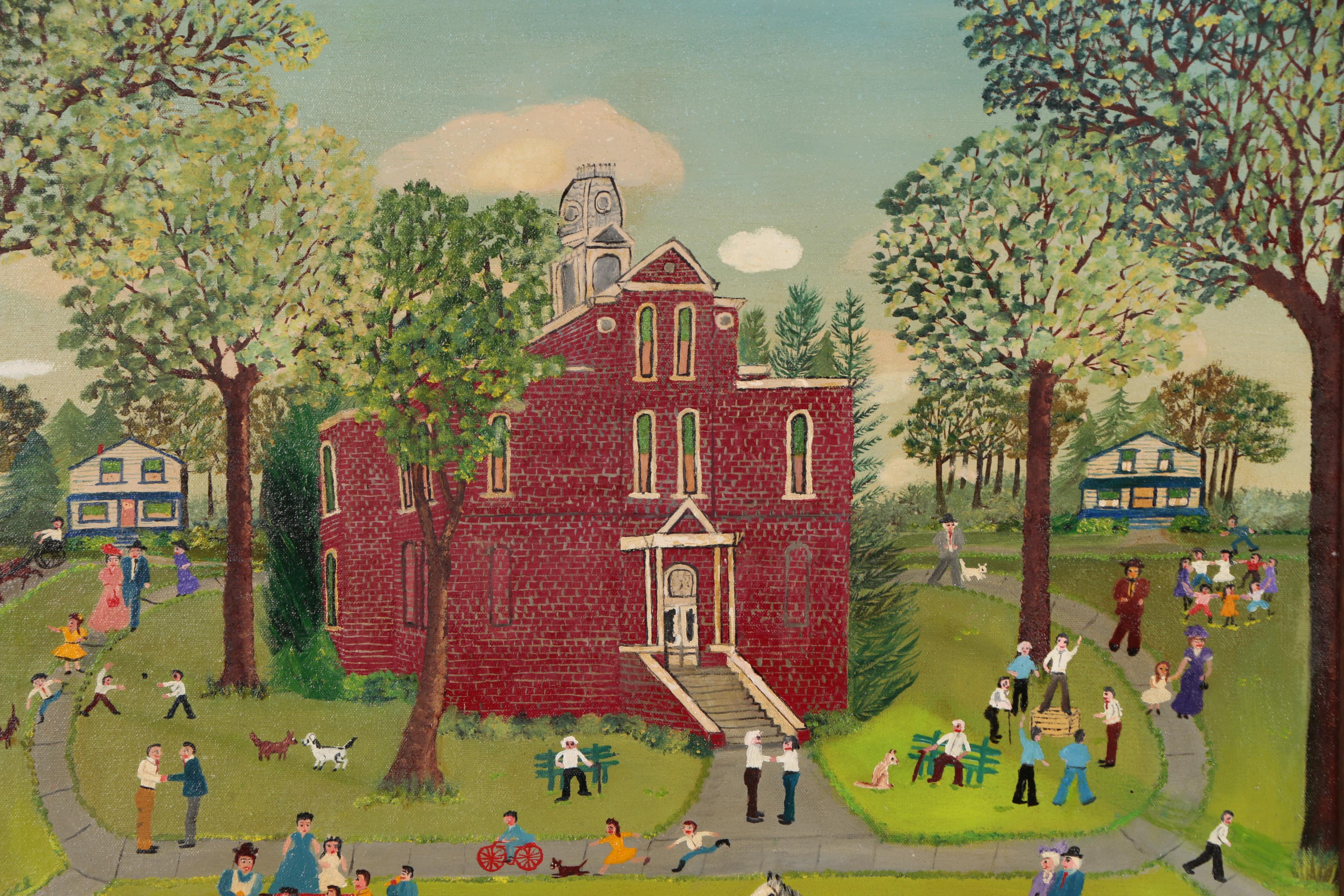 Grace McArthur Folk Art Oil Painting