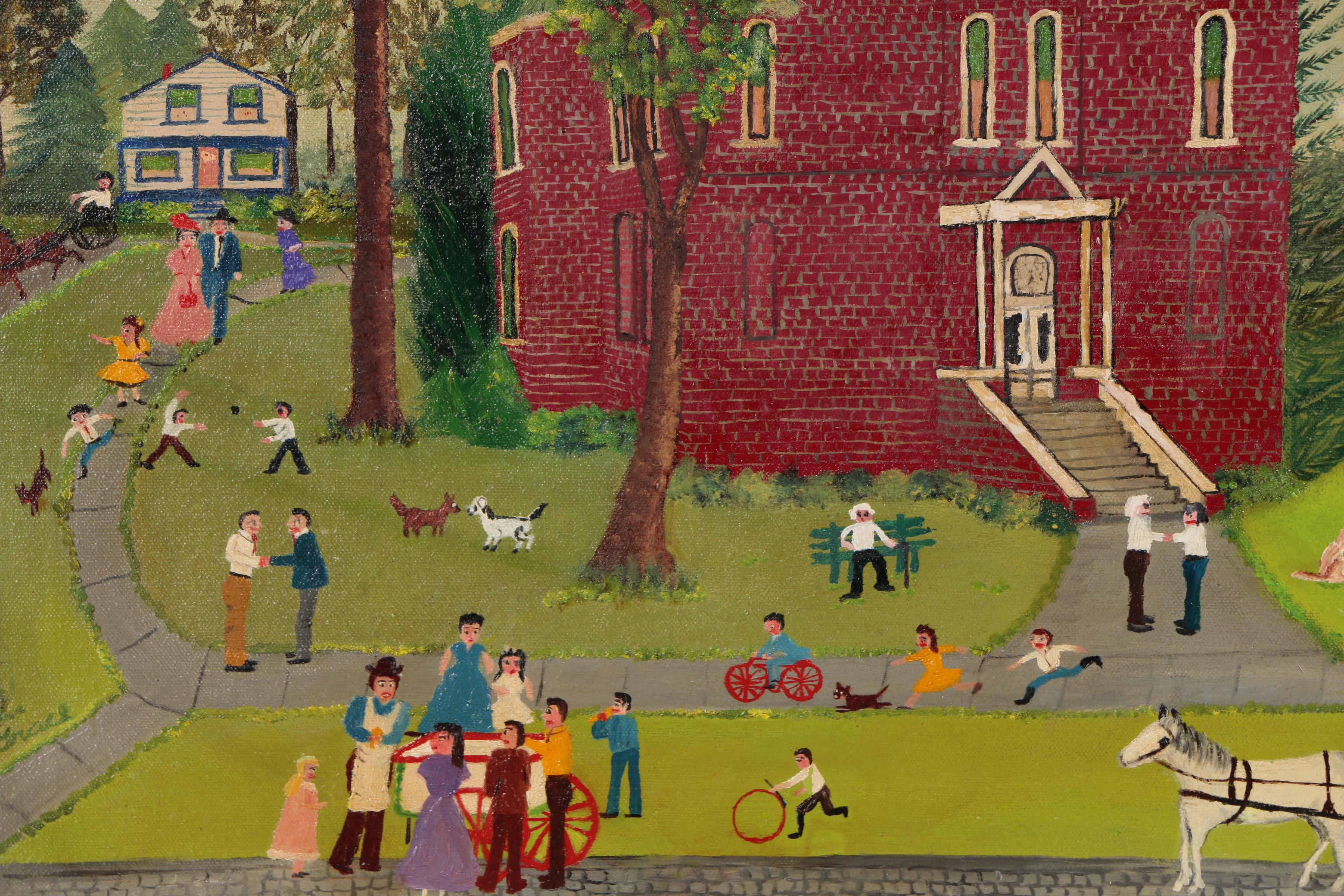 Grace McArthur Folk Art Oil Painting