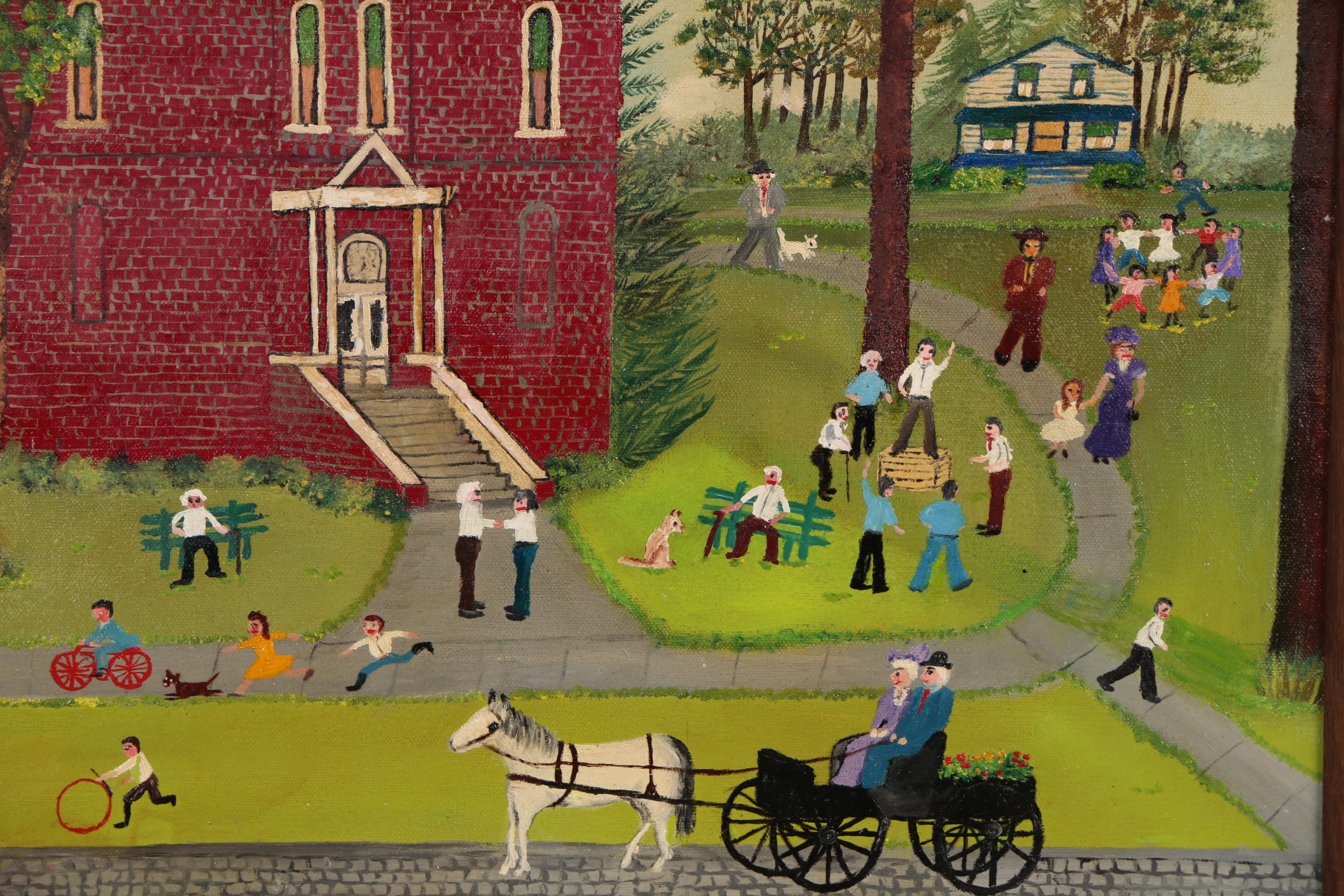 Grace McArthur Folk Art Oil Painting