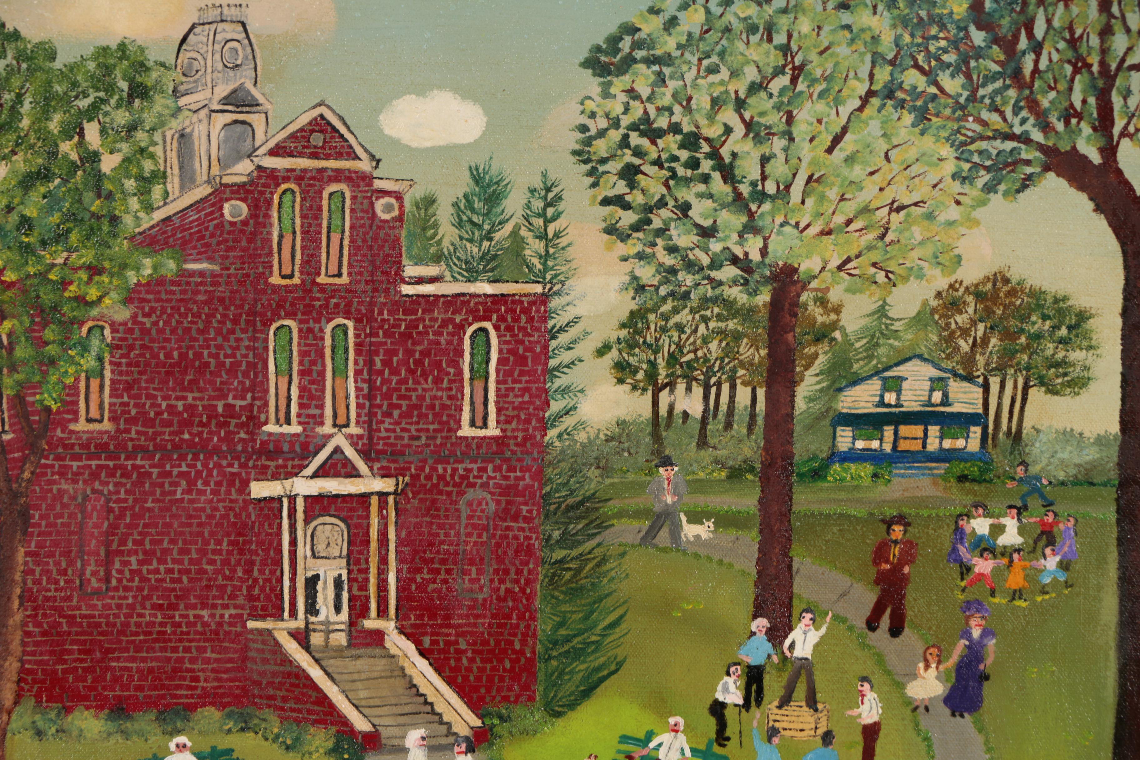 Grace McArthur Folk Art Oil Painting