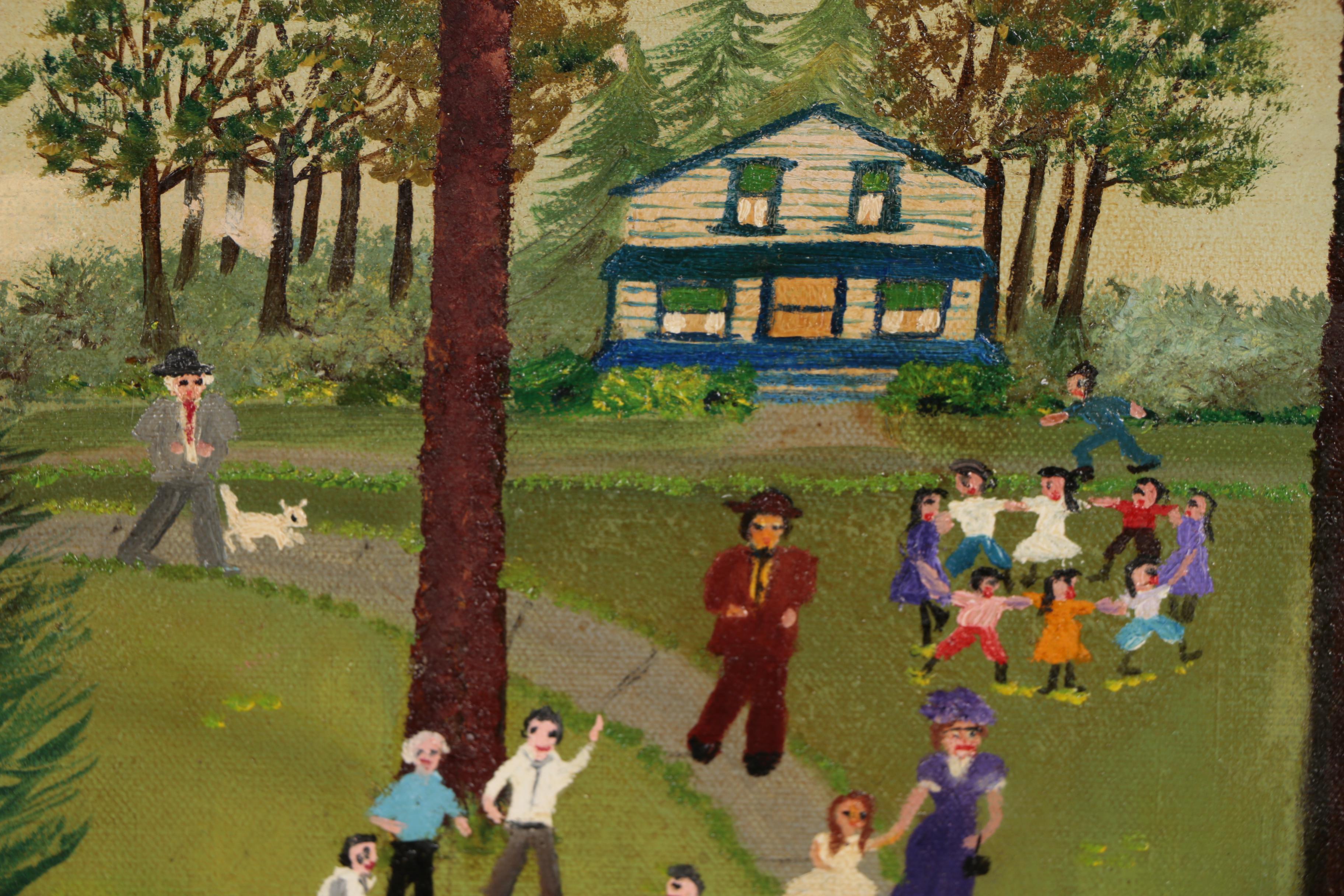 Grace McArthur Folk Art Oil Painting