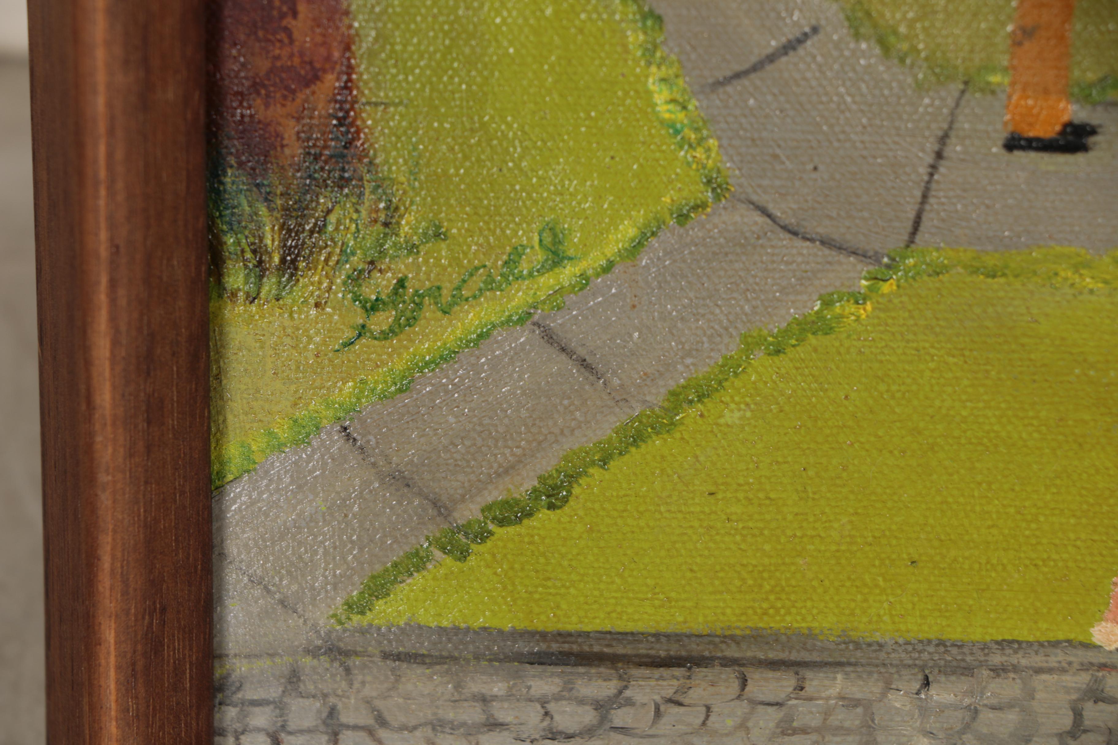 Grace McArthur Folk Art Oil Painting