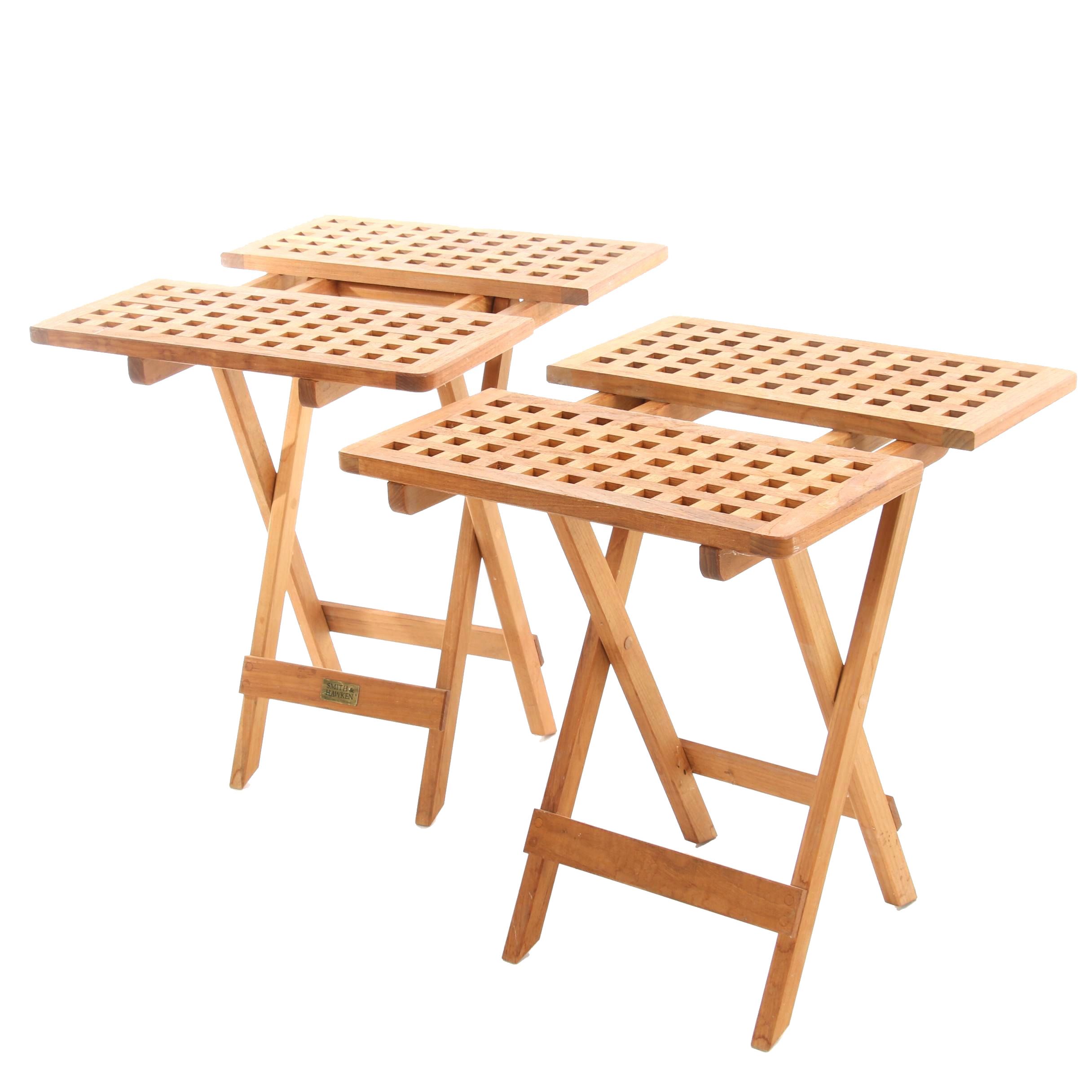 Smith & Hawkins Teak Outdoor Folding Side Tables