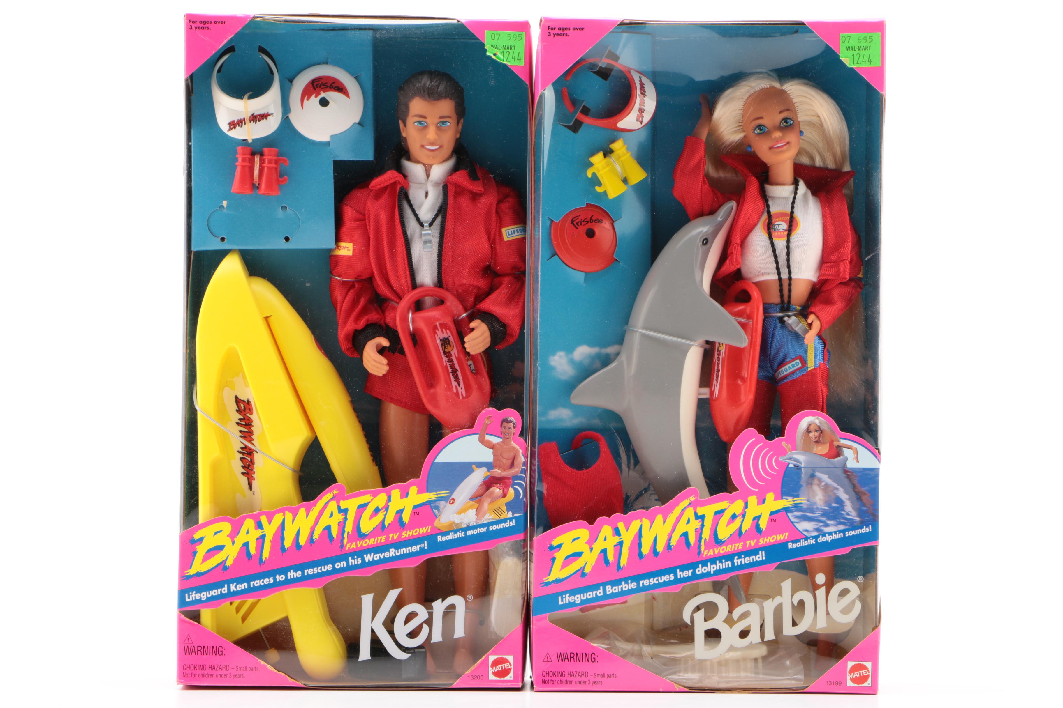 Barbie and Ken "Baywatch" Dolls with Other Beach Themed Barbie Dolls and Friends