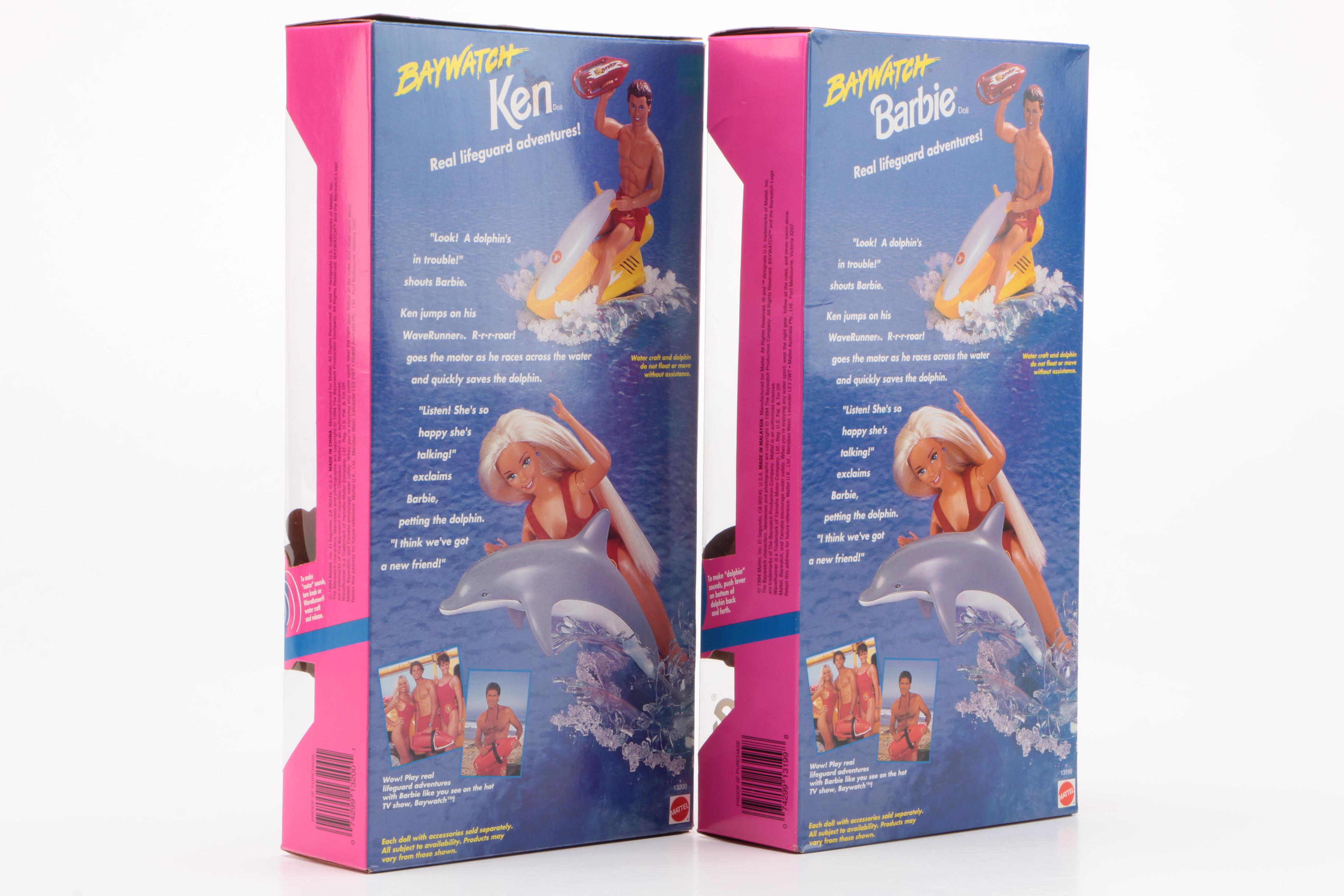 Barbie and Ken "Baywatch" Dolls with Other Beach Themed Barbie Dolls and Friends