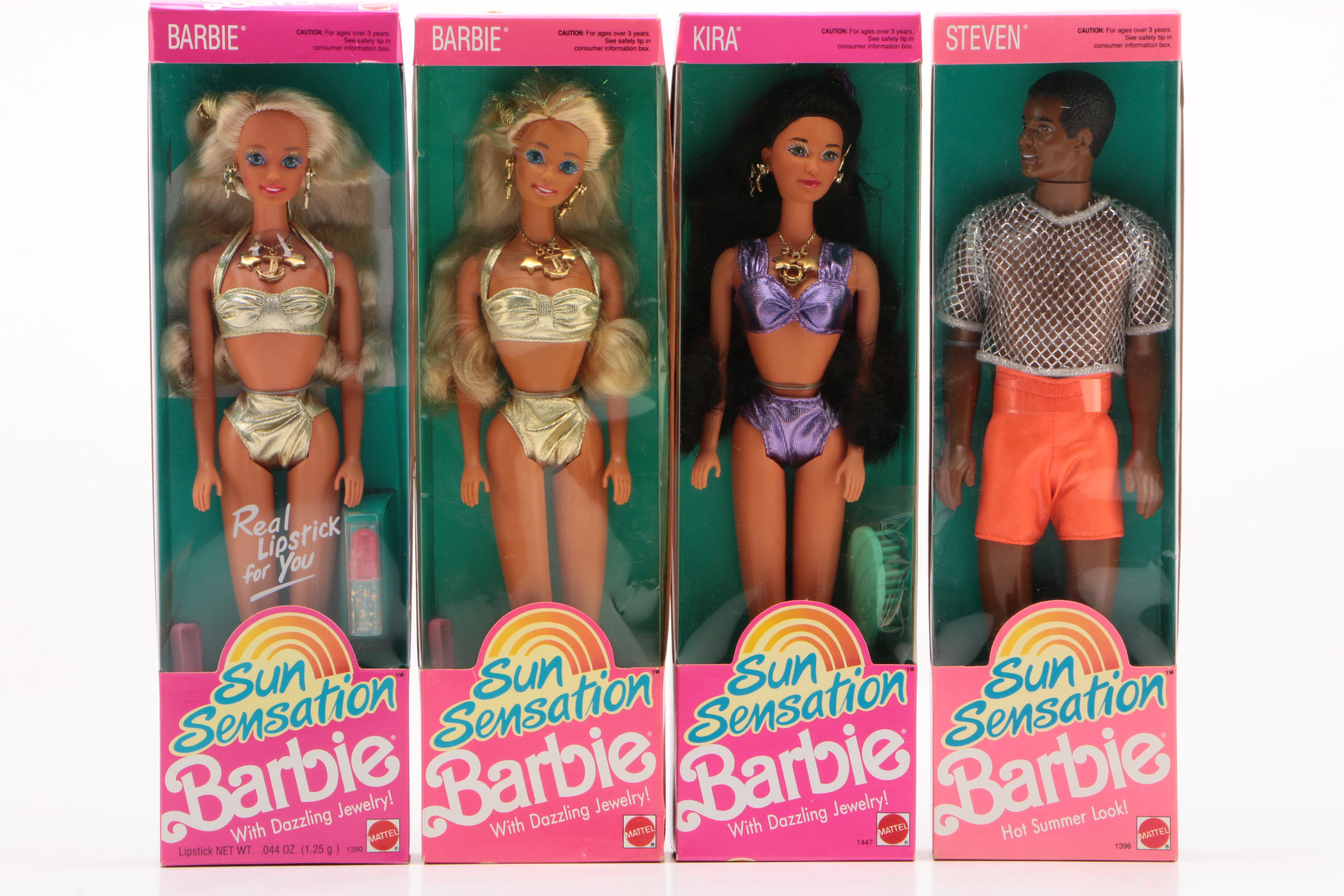 Barbie and Ken "Baywatch" Dolls with Other Beach Themed Barbie Dolls and Friends